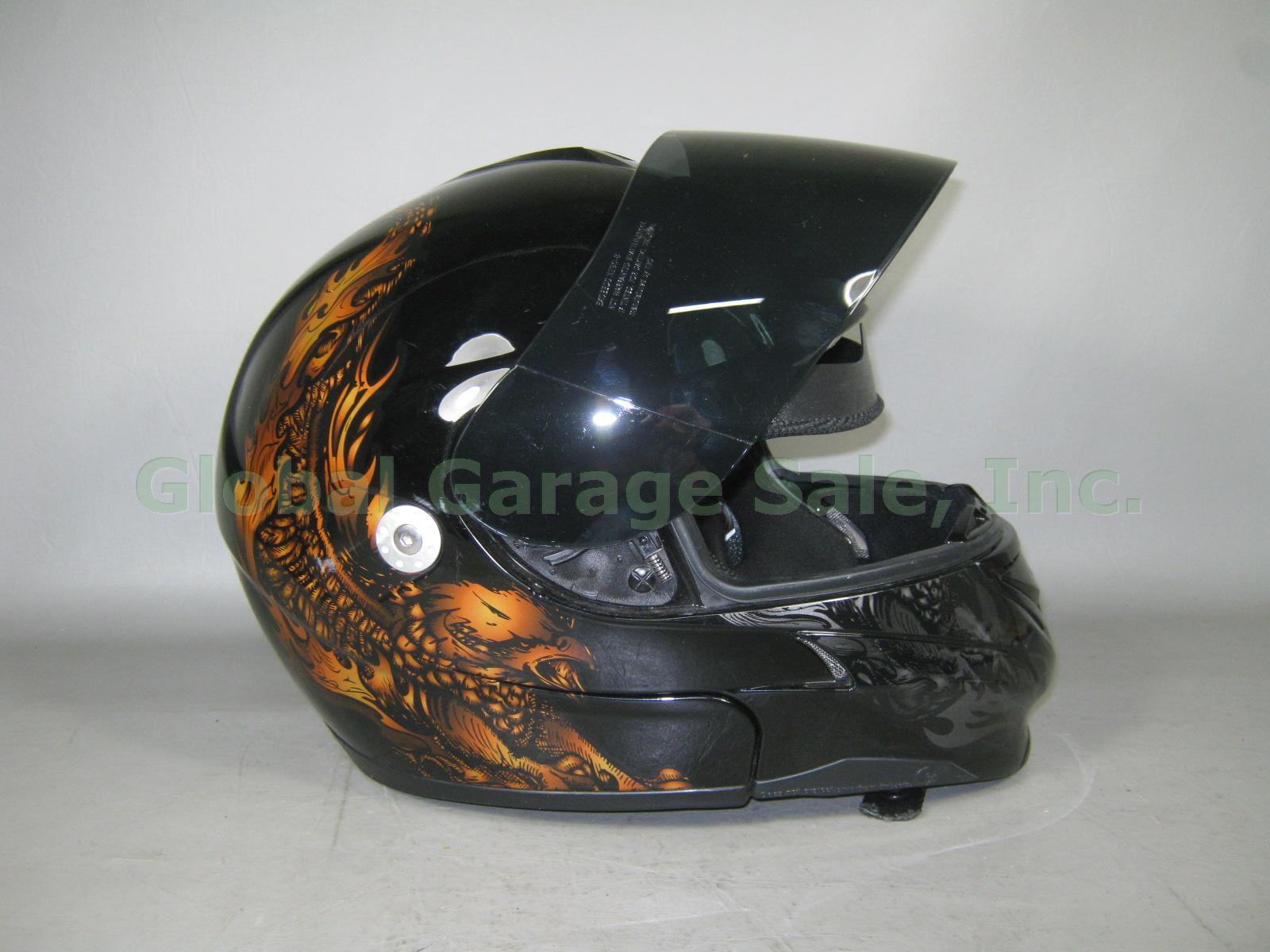 Mens KBC Harley Davidson Eagle Motorcycle Helmet Large W/ Black Visor Shield NR! 1