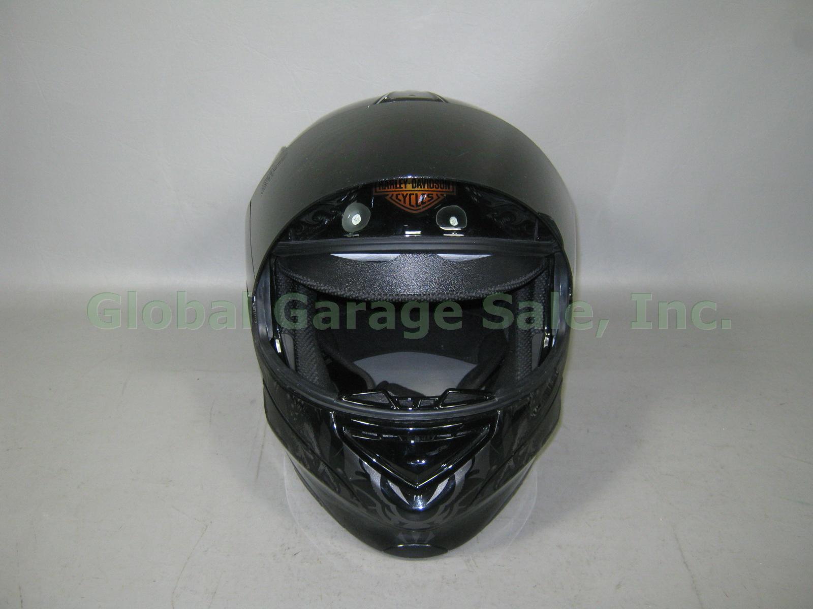 Mens KBC Harley Davidson Eagle Motorcycle Helmet Large W/ Black Visor Shield NR! 3