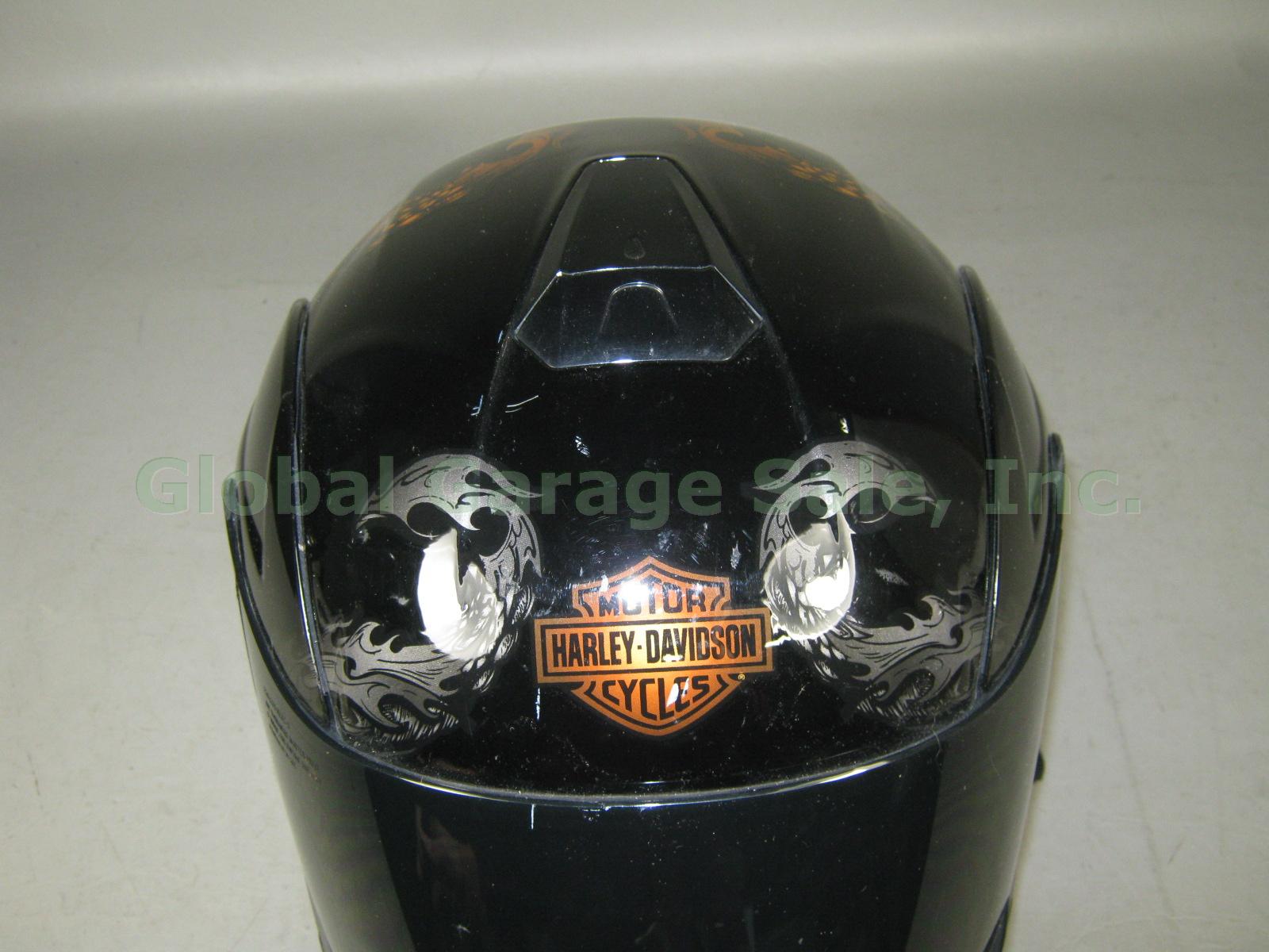 Mens KBC Harley Davidson Eagle Motorcycle Helmet Large W/ Black Visor Shield NR! 4