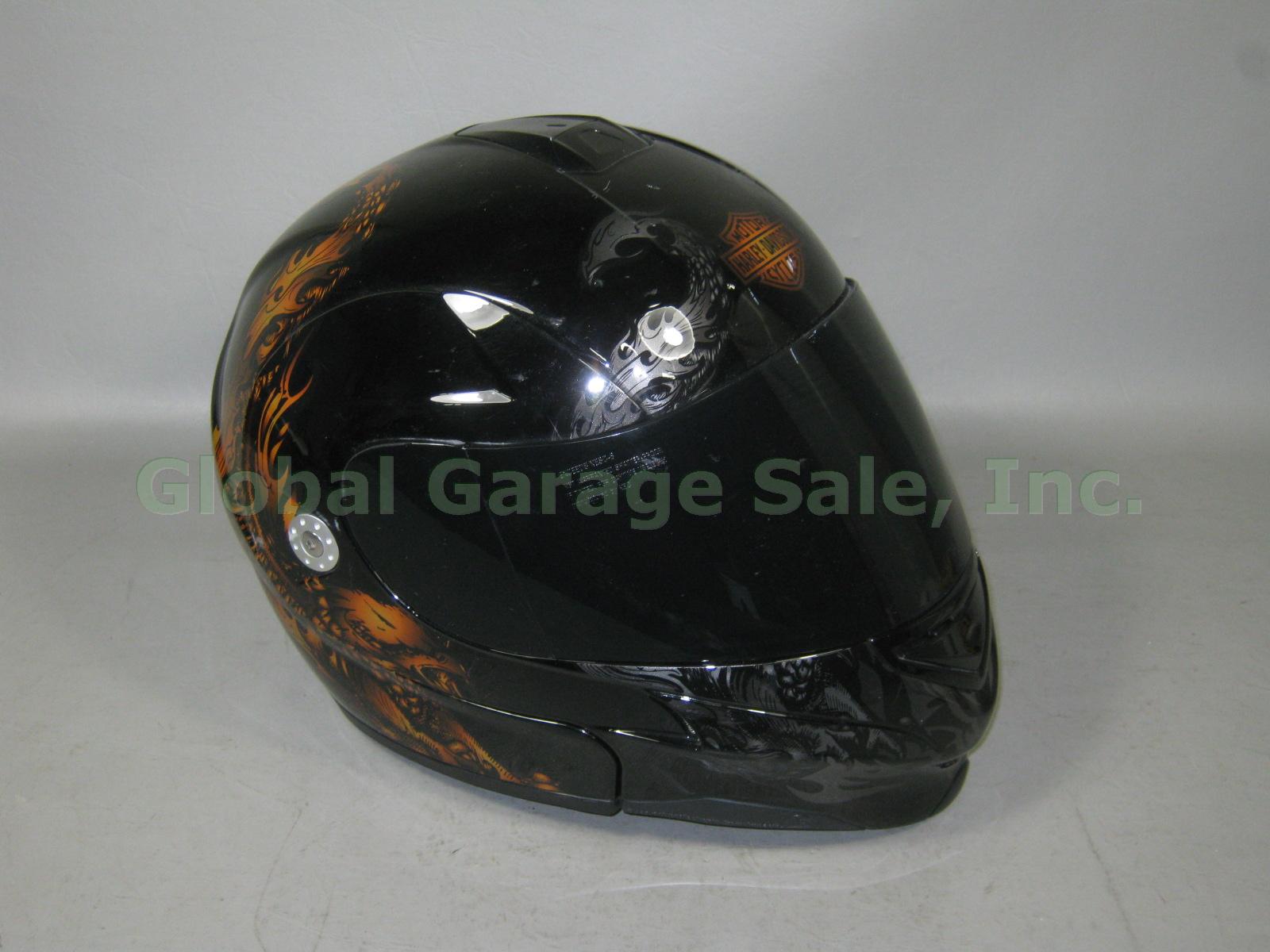 Mens KBC Harley Davidson Eagle Motorcycle Helmet Large W/ Black Visor Shield NR! 5