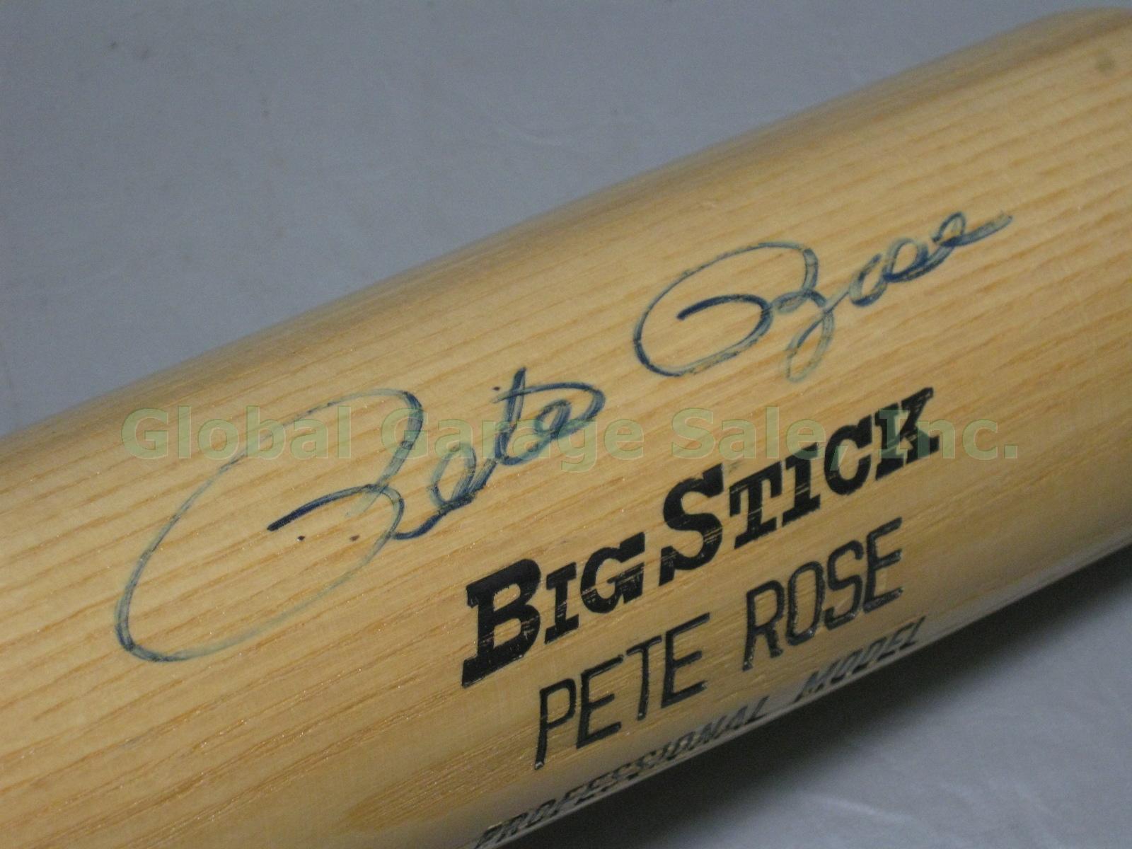 RARE 1995 Pete Rose Signed Auto Autograph Rawlings P302 Big Stick Bat + Case NR 3