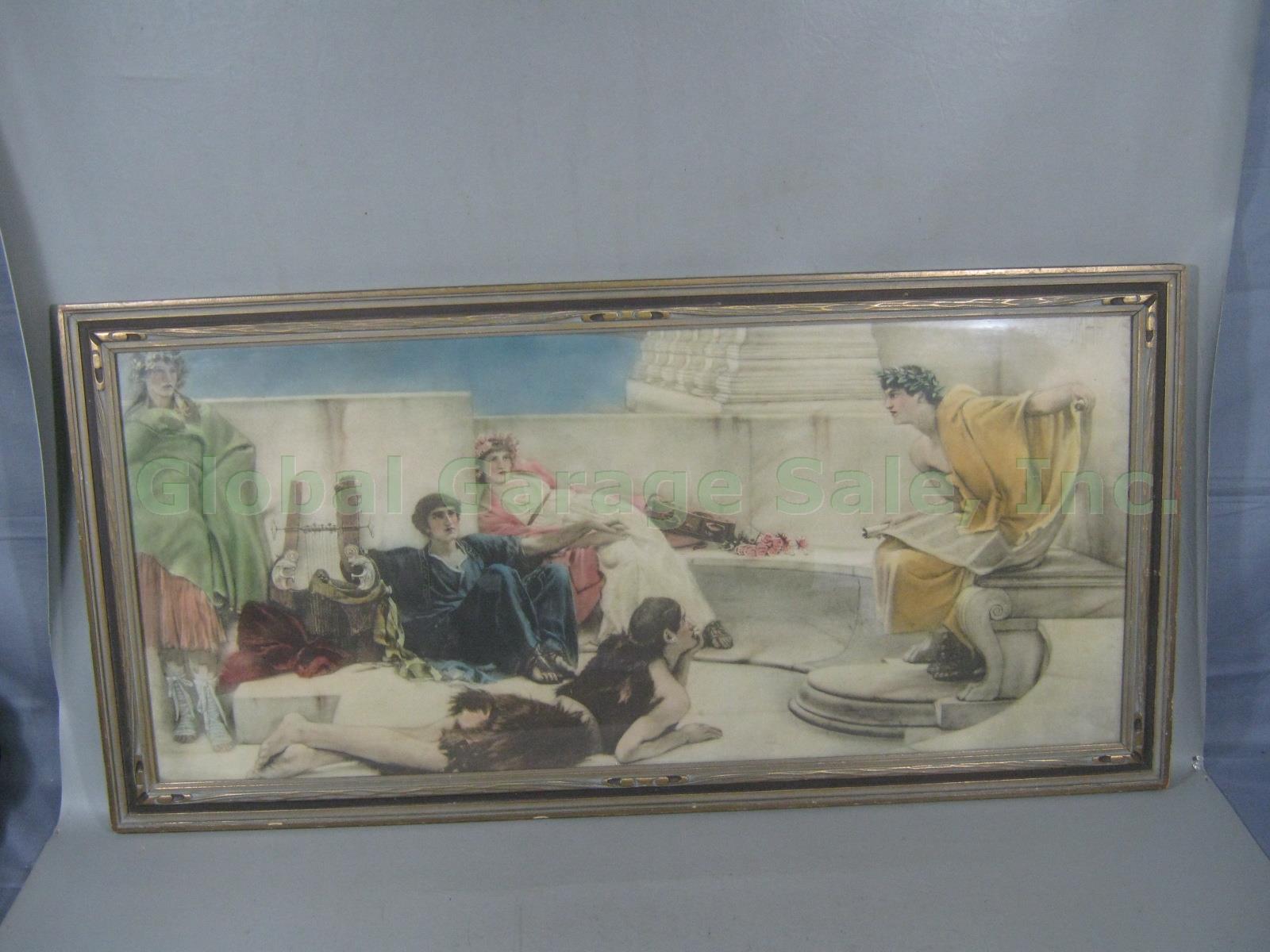 Vtg Print Of 1885 Sir Lawrence Alma-Tadema A Reading From Homer Oil Painting NR!