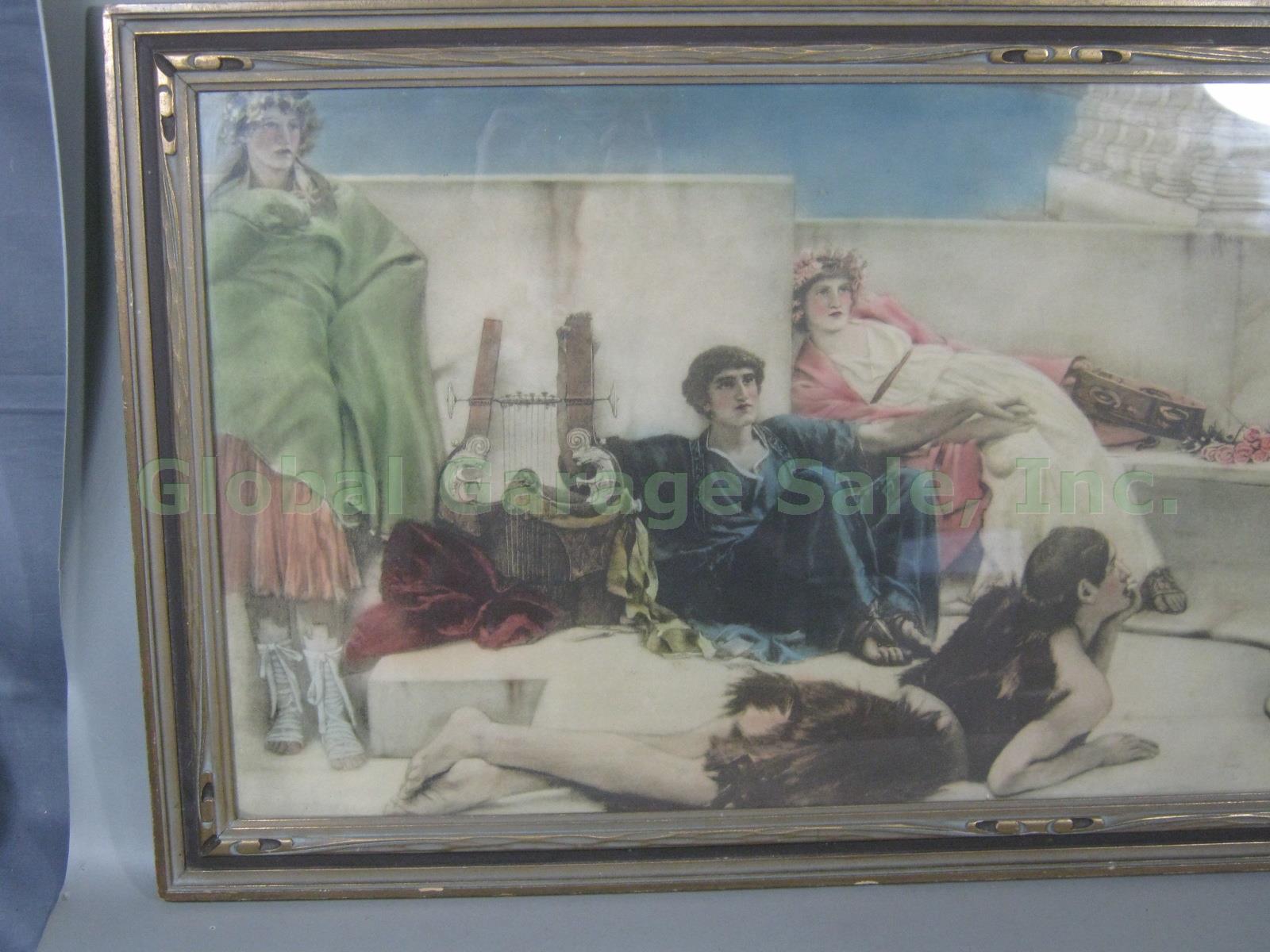 Vtg Print Of 1885 Sir Lawrence Alma-Tadema A Reading From Homer Oil Painting NR! 1