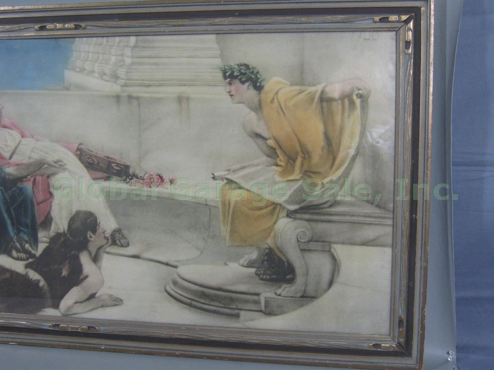 Vtg Print Of 1885 Sir Lawrence Alma-Tadema A Reading From Homer Oil Painting NR! 2
