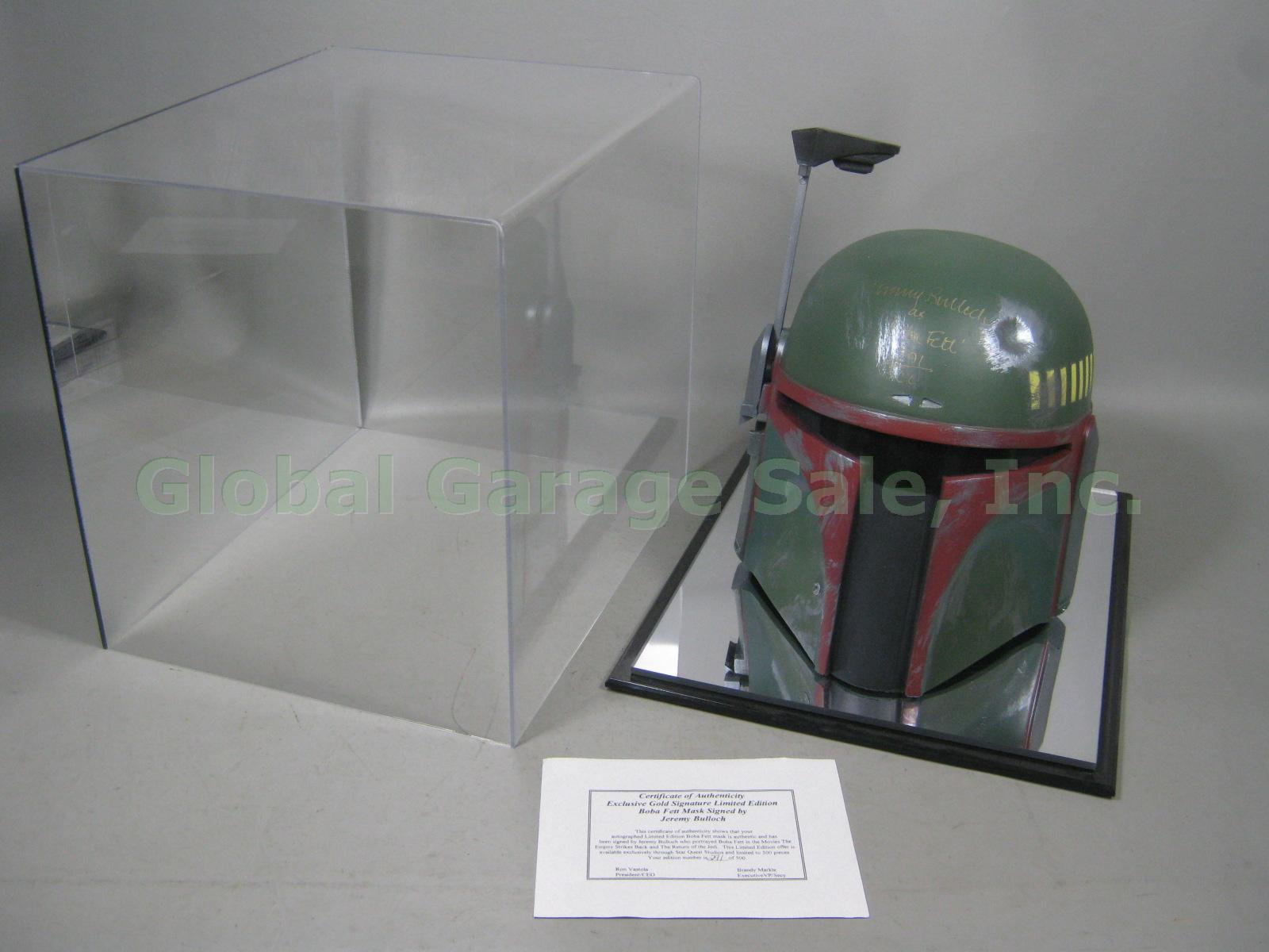 RARE! Star Wars Boba Fett Jeremy Bulloch Signed Don Post Helmet Mask 291/500 COA