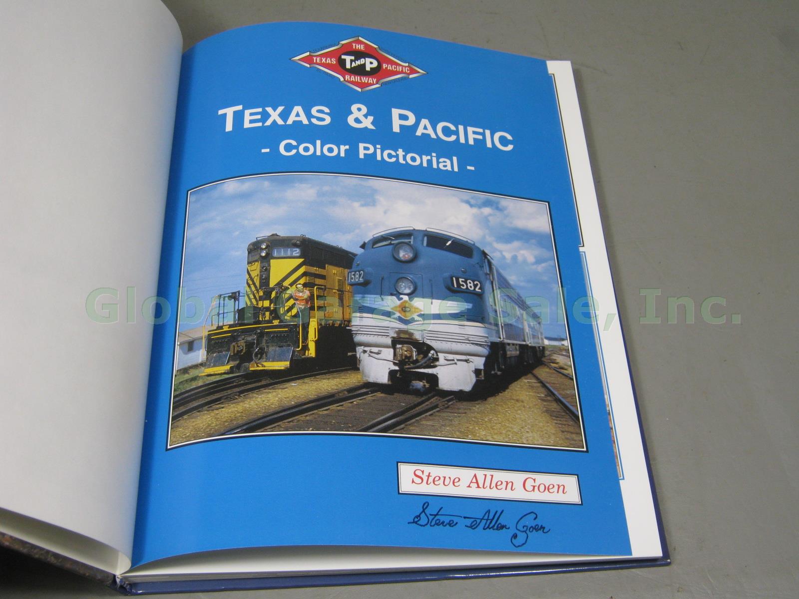 SIGNED Texas & Pacific Color Pictorial Railroad Train Book Steve Allen Goen 1997 2