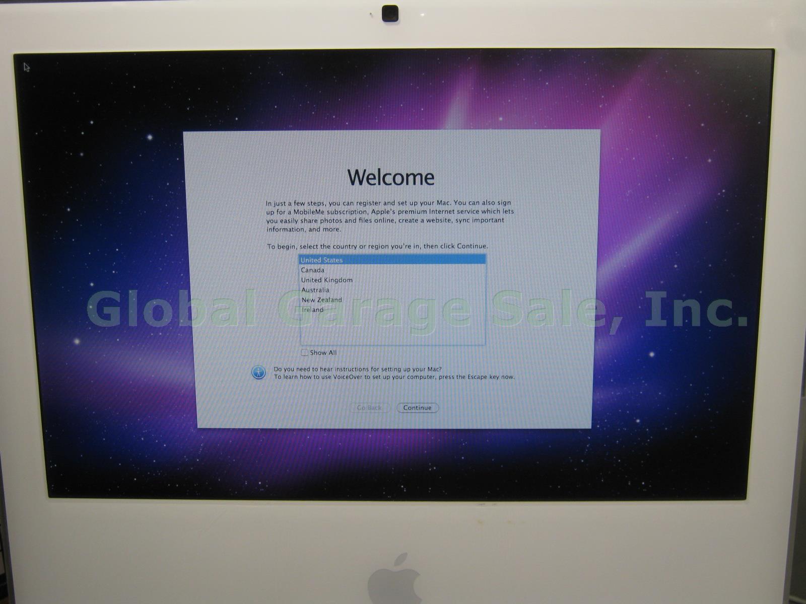 Apple 17" iMac A1195 Intel Core 2 Duo 1.83GHz 1GB 160GB Combo W/ Keyboard Mouse 1