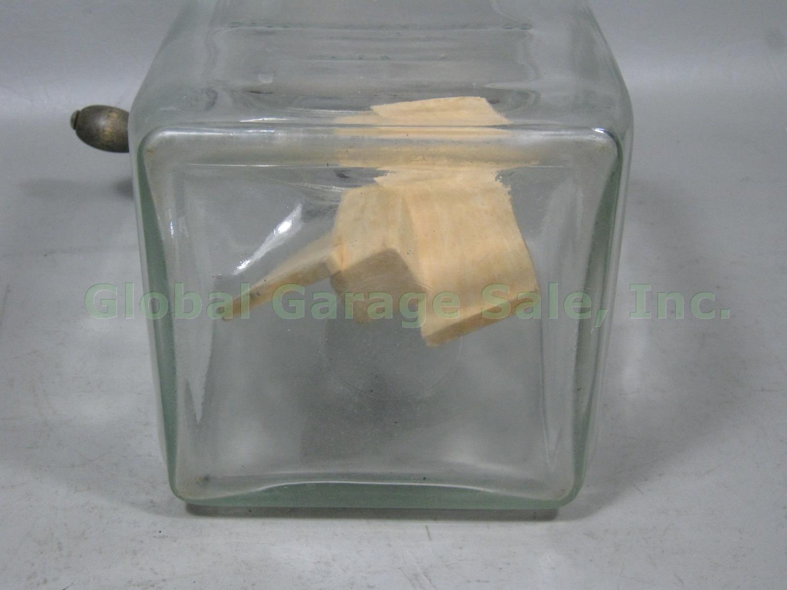 Vtg Antique Dazey #40 4-Qt Embossed Glass Wood Paddle Butter Churn Feb 14 1922 5
