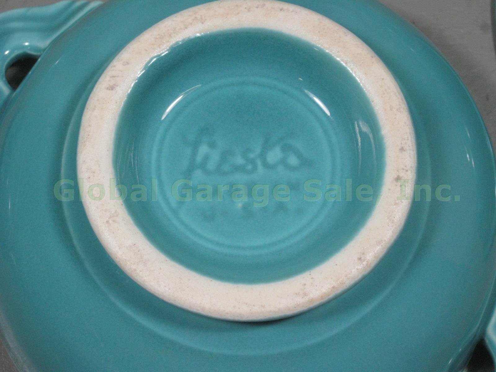Vtg Turquoise Fiestaware Lot Cream Soup Bowls Dinner Bread Butter Plates Saucers 3