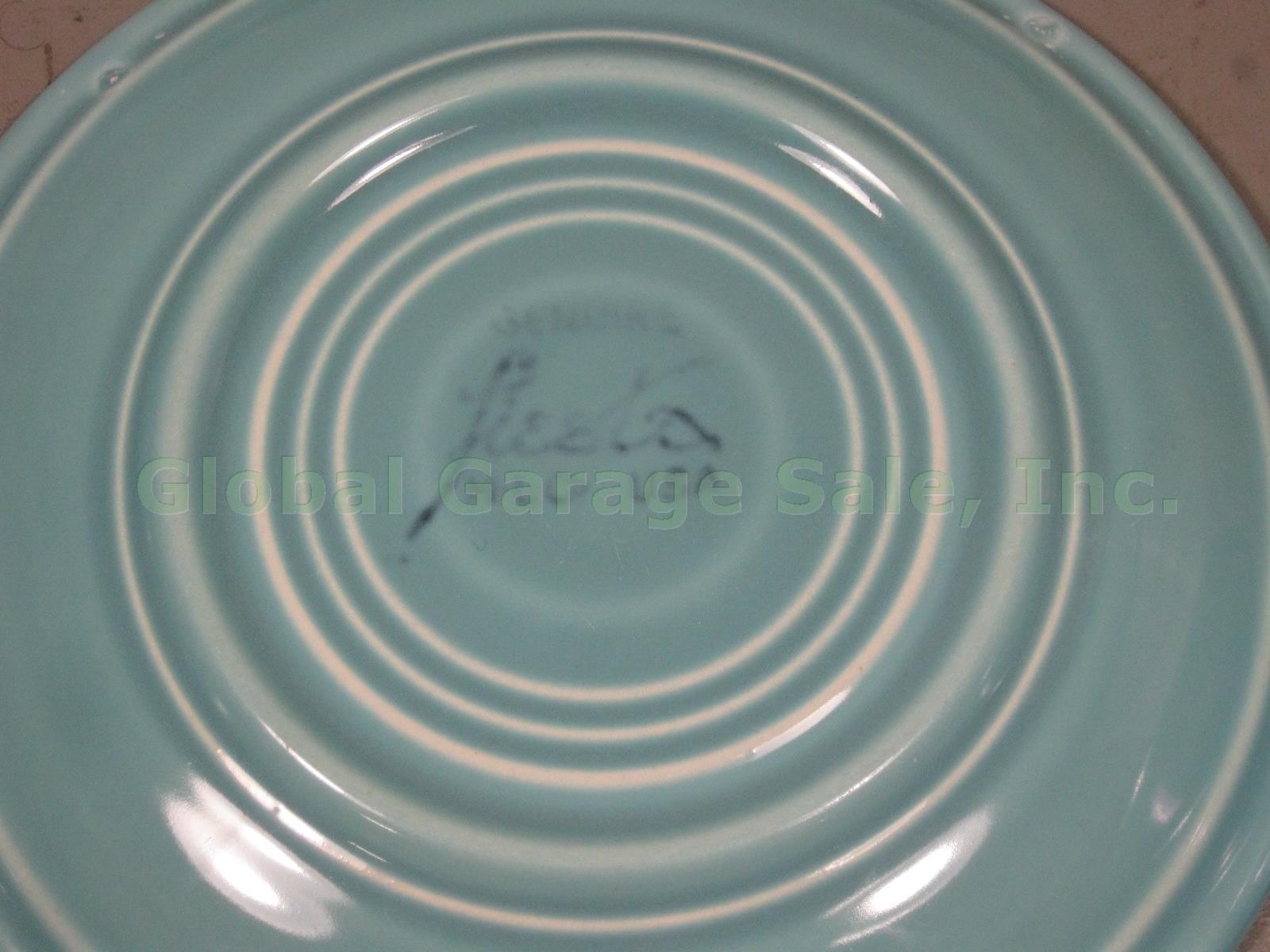 Vtg Turquoise Fiestaware Lot Cream Soup Bowls Dinner Bread Butter Plates Saucers 6