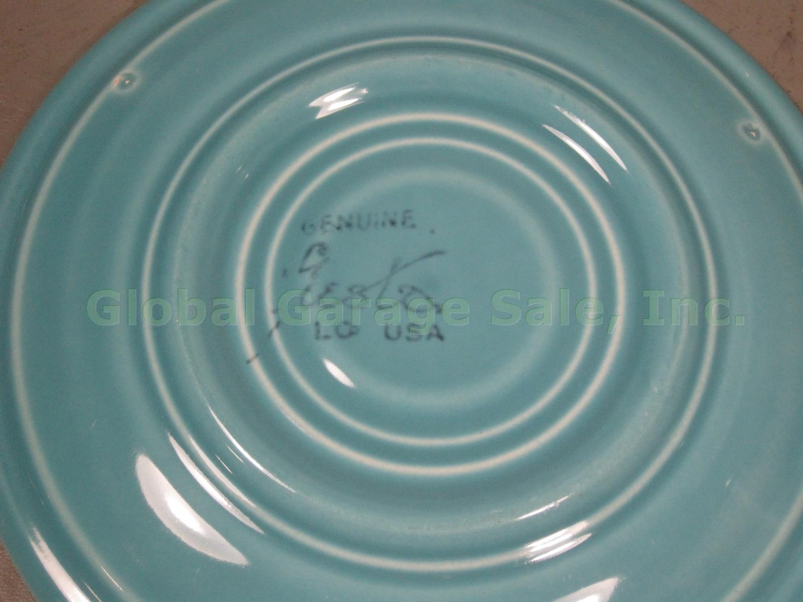 Vtg Turquoise Fiestaware Lot Cream Soup Bowls Dinner Bread Butter Plates Saucers 7