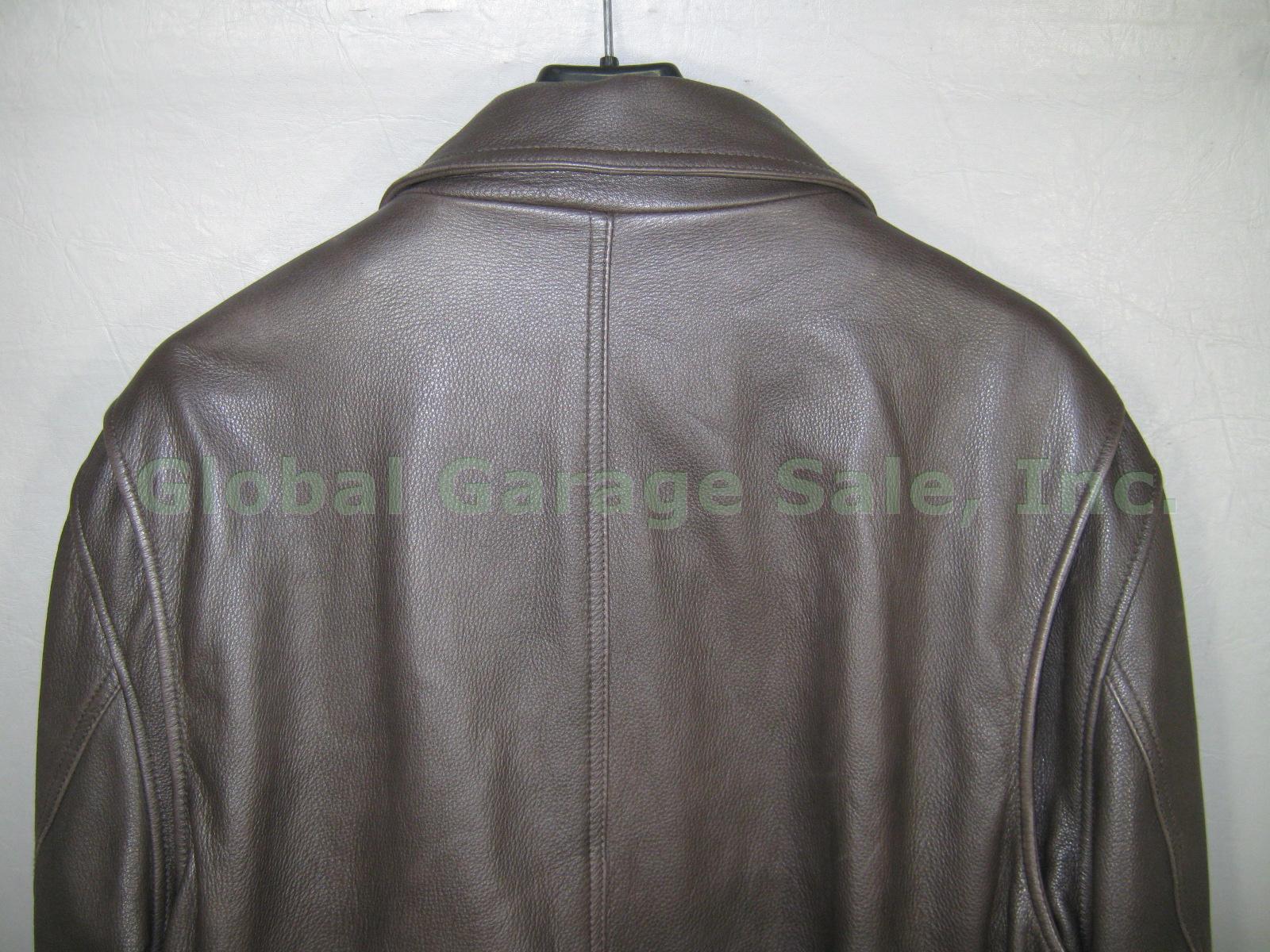 Eddie Bauer Mens Brown Leather Jacket Size Tall XL Extra Large 1 Owner No Reserv 4