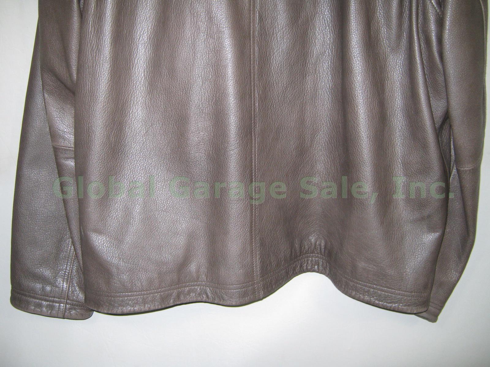 Eddie Bauer Mens Brown Leather Jacket Size Tall XL Extra Large 1 Owner No Reserv 5