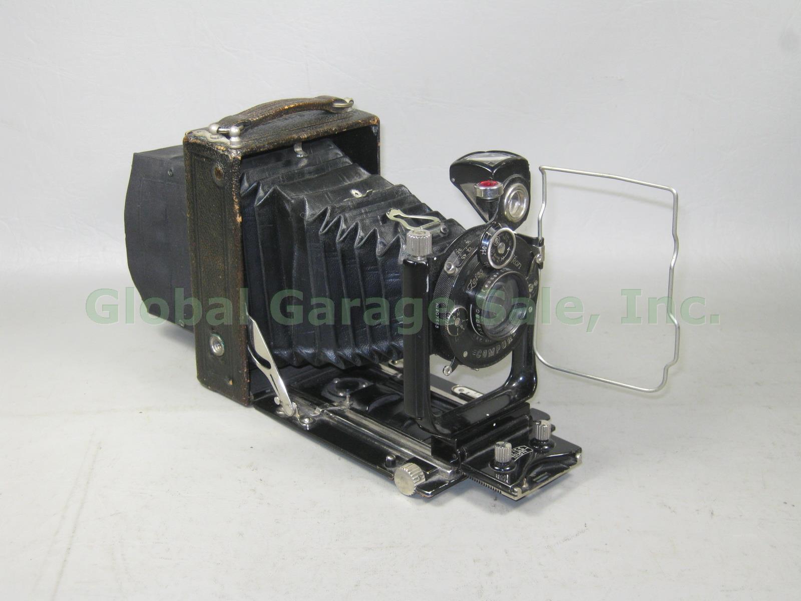 Vtg Antique Carl Zeiss Ikon Compur Folding Camera Jena Nr tessar 1:4.5 12cm Lens
