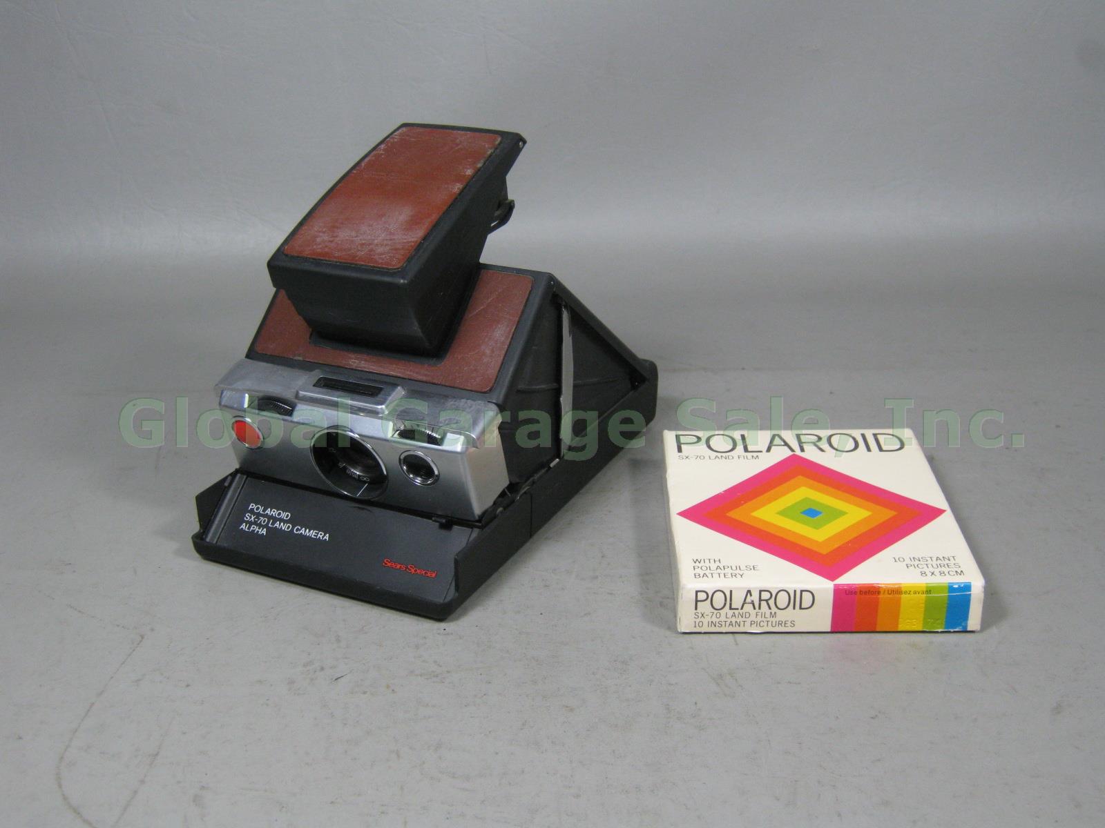 Vtg Polaroid SX-70 Instant Land Camera Alpha Sears Special + Sealed Film Pack NR