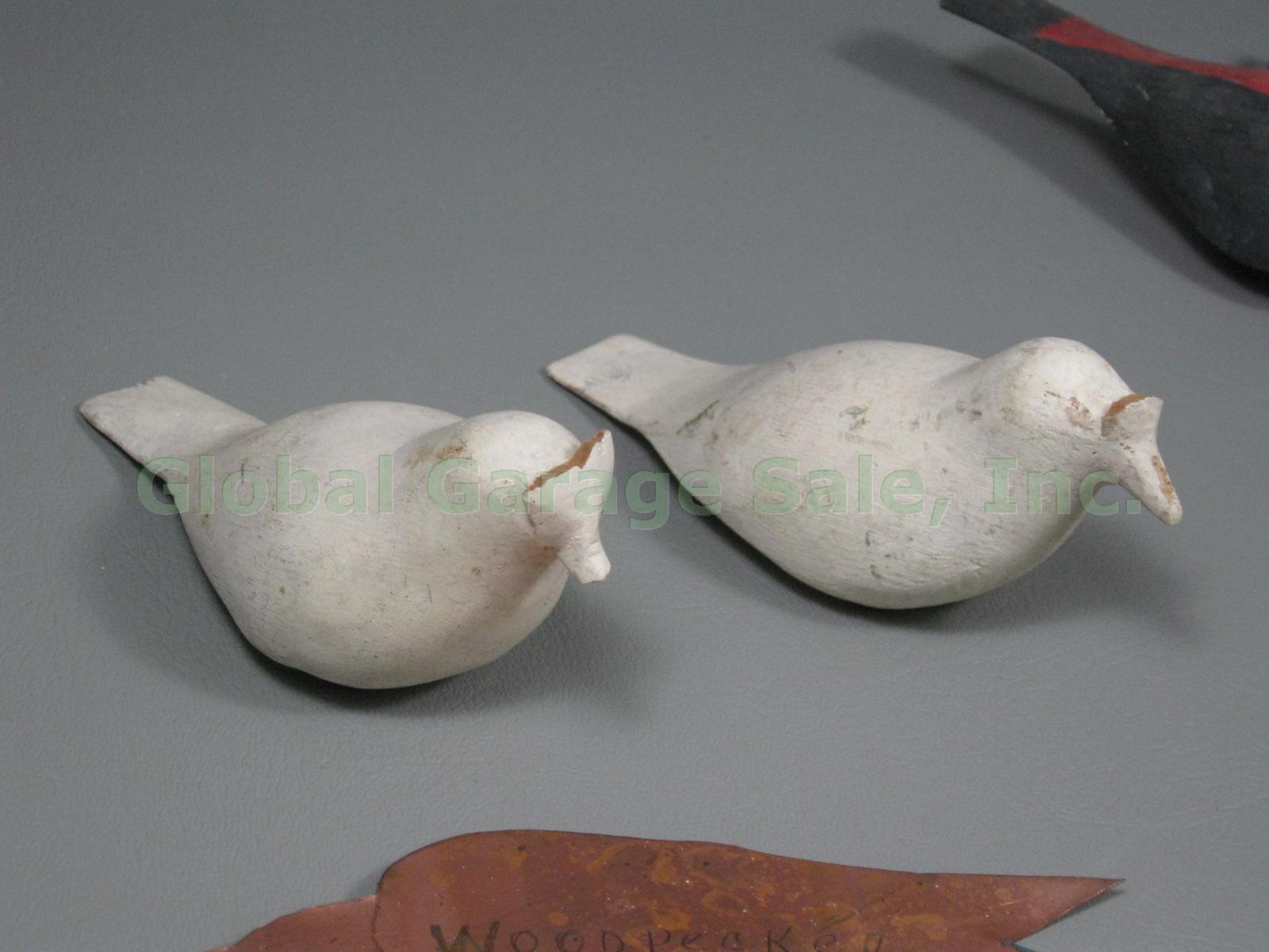 17 Vtg 50s 60s Hand Carved Wooden Bird Lot Wood Duck Sparrow Pintail Grosbeak ++ 8