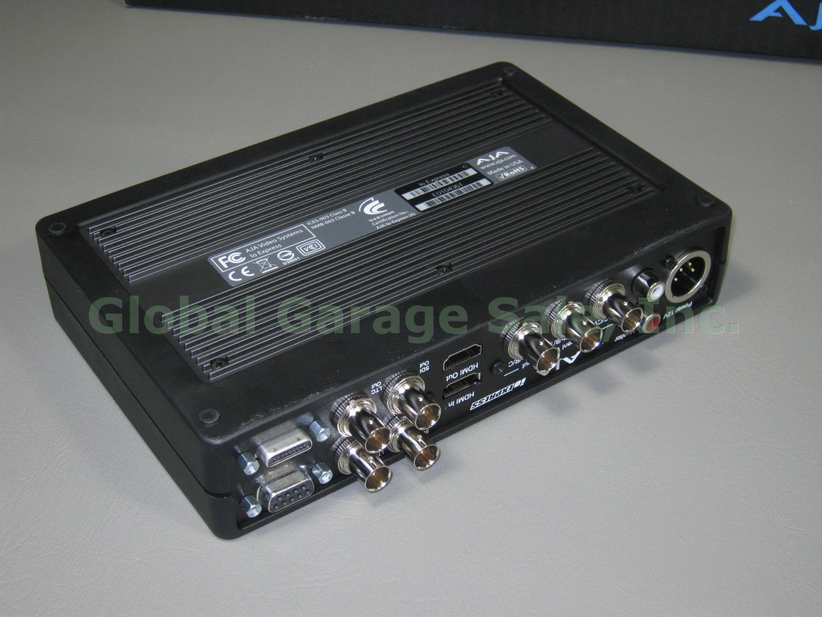 AJA IO I/O Express Desktop Video Audio Interface Hardware + Card AC Power Cables 2