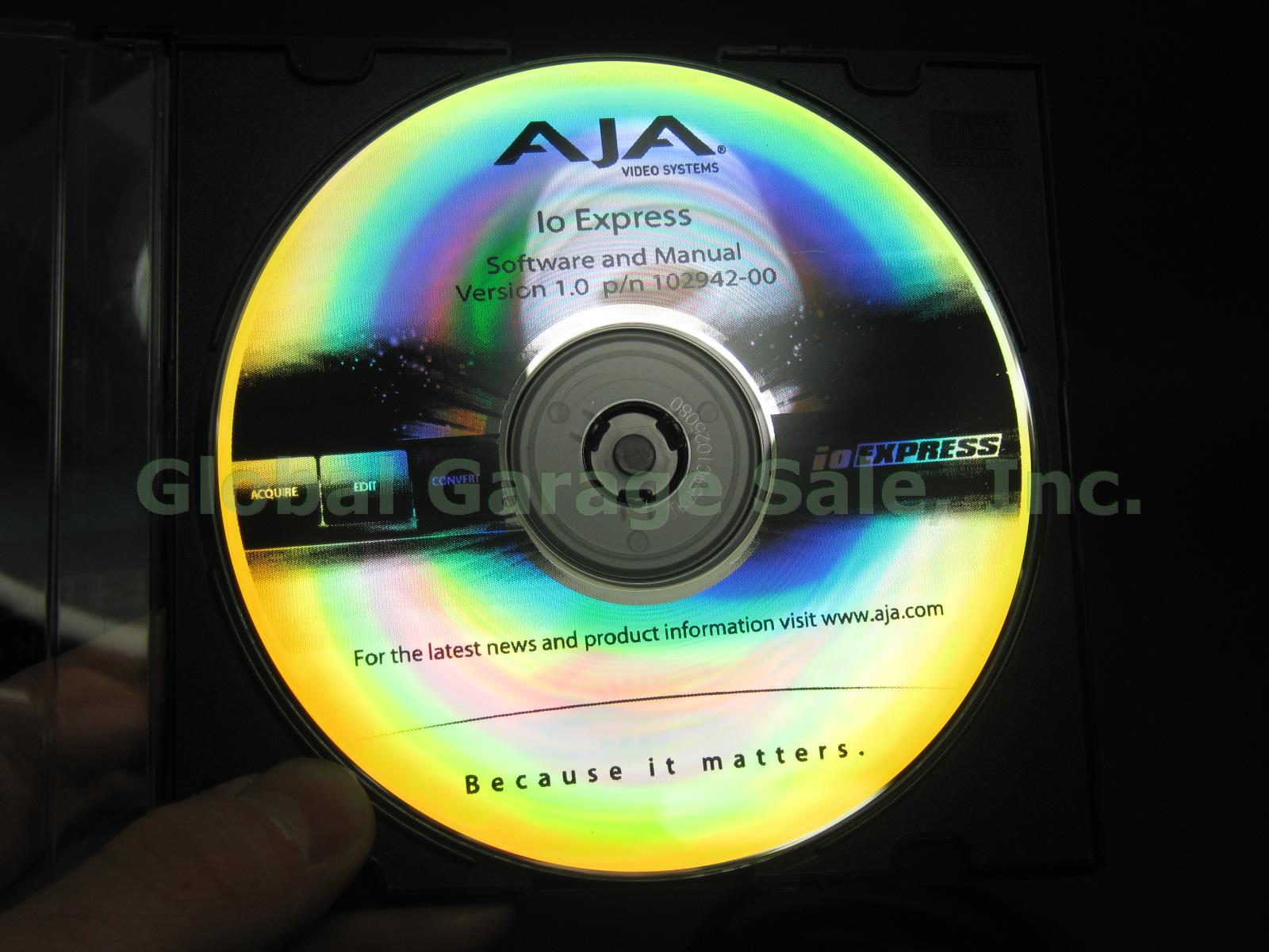 AJA IO I/O Express Desktop Video Audio Interface Hardware + Card AC Power Cables 4
