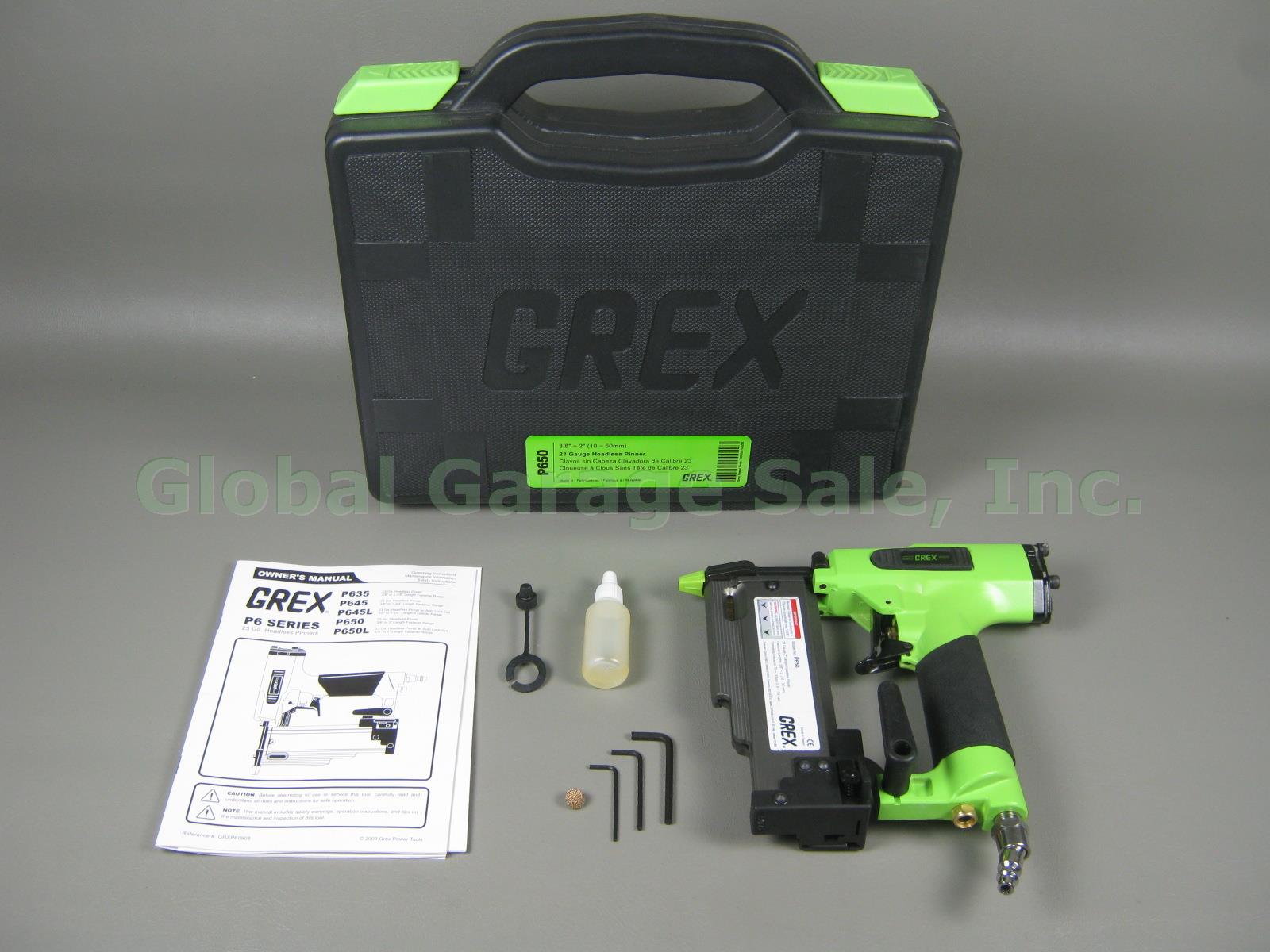 MINT! Grex P650 23 Gauge Headless Pinner Kit W/ Case + 3/8"~2" Inch 10~50mm NR!