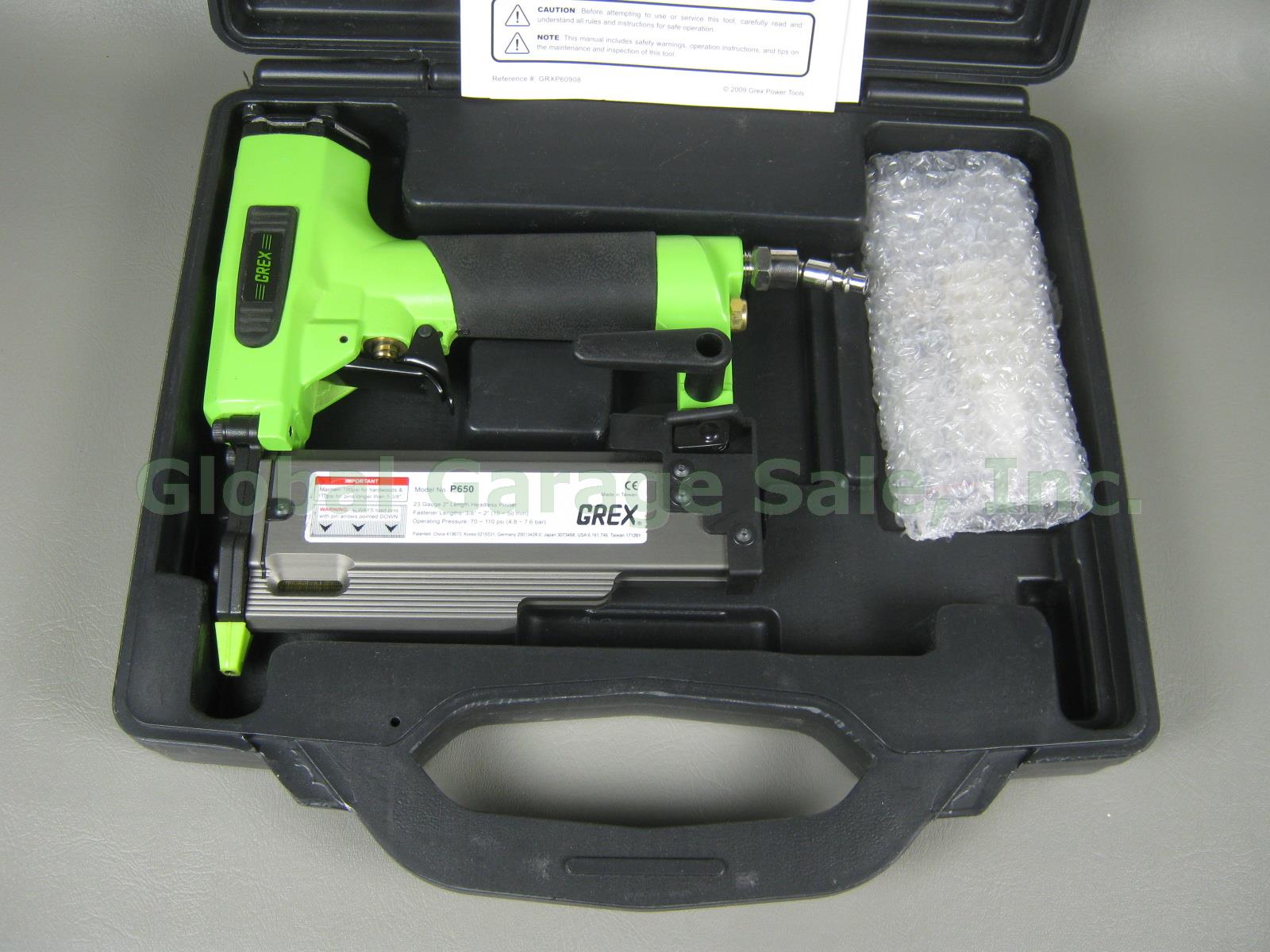 MINT! Grex P650 23 Gauge Headless Pinner Kit W/ Case + 3/8"~2" Inch 10~50mm NR! 12
