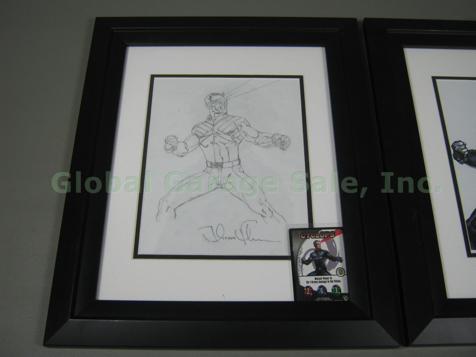 RARE Tom Thomas Fleming Signed Original Cyclops Sketch X-Men Art Drawing Lot 1