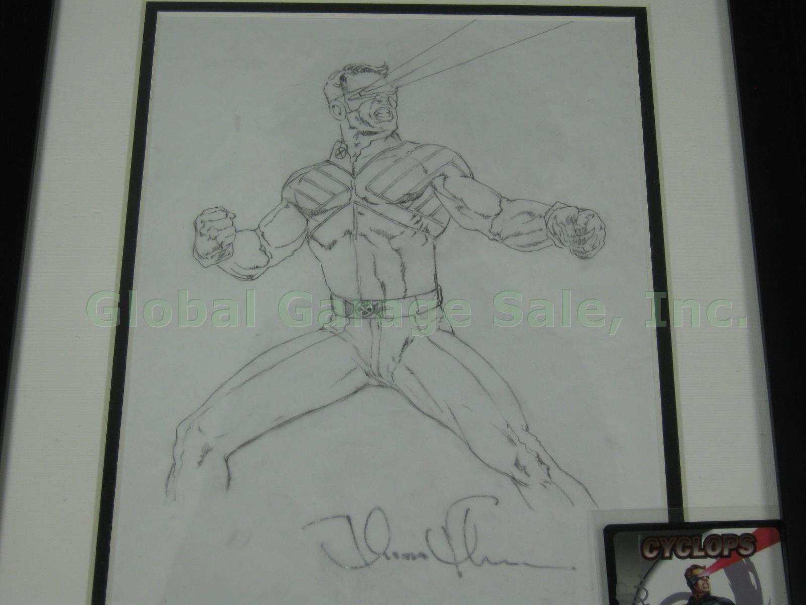 RARE Tom Thomas Fleming Signed Original Cyclops Sketch X-Men Art Drawing Lot 2