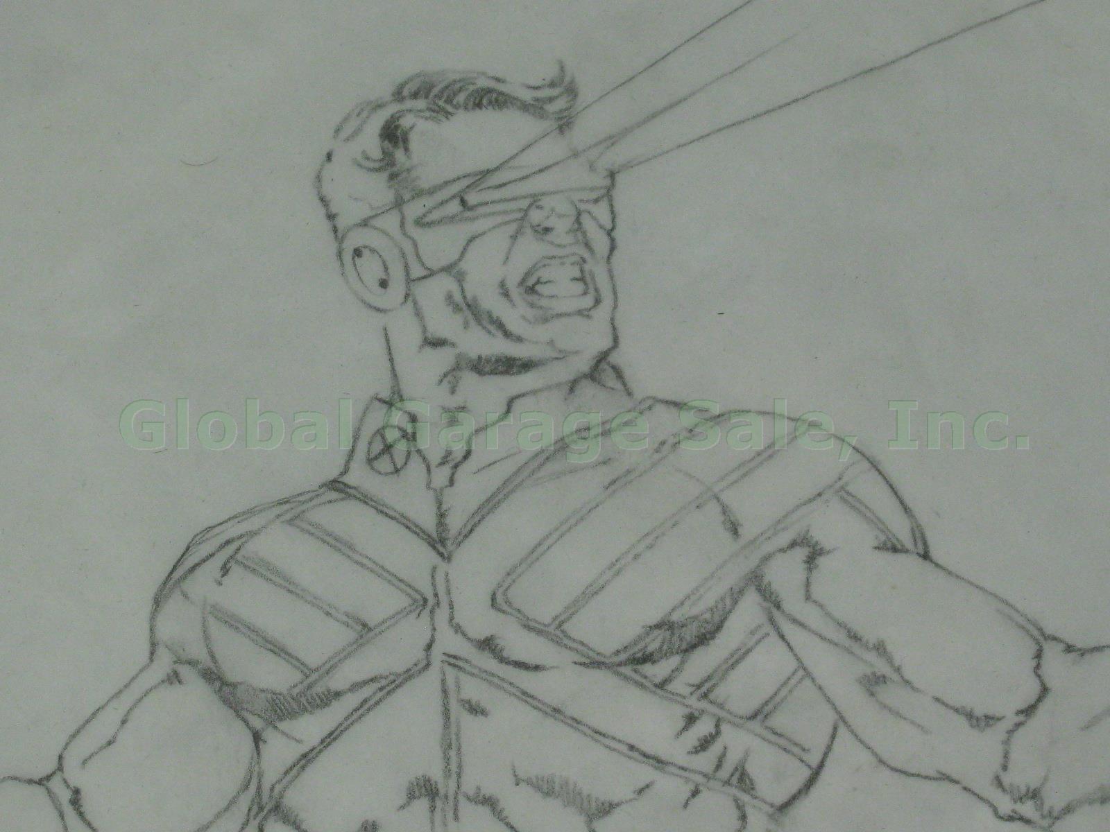 RARE Tom Thomas Fleming Signed Original Cyclops Sketch X-Men Art Drawing Lot 3