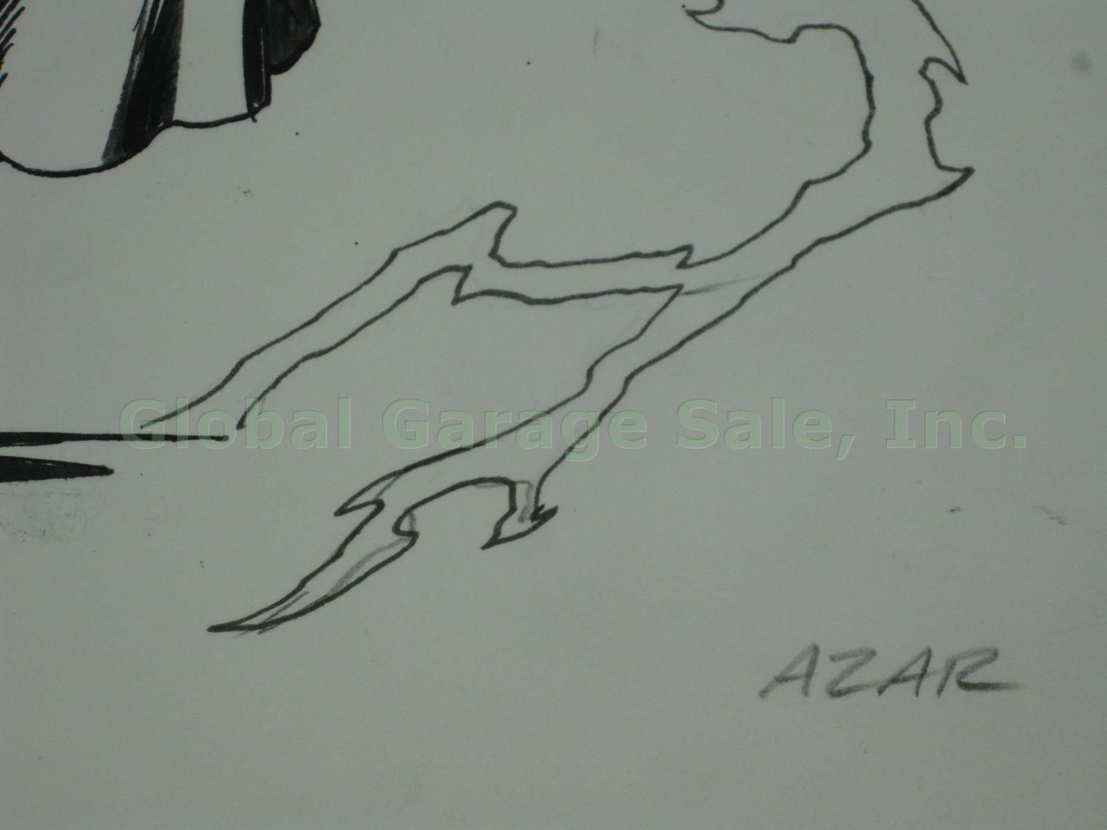 RARE Tom Grindberg Original Signed Drawing Sketch DC Comic Art Azar + Blue Devil 3