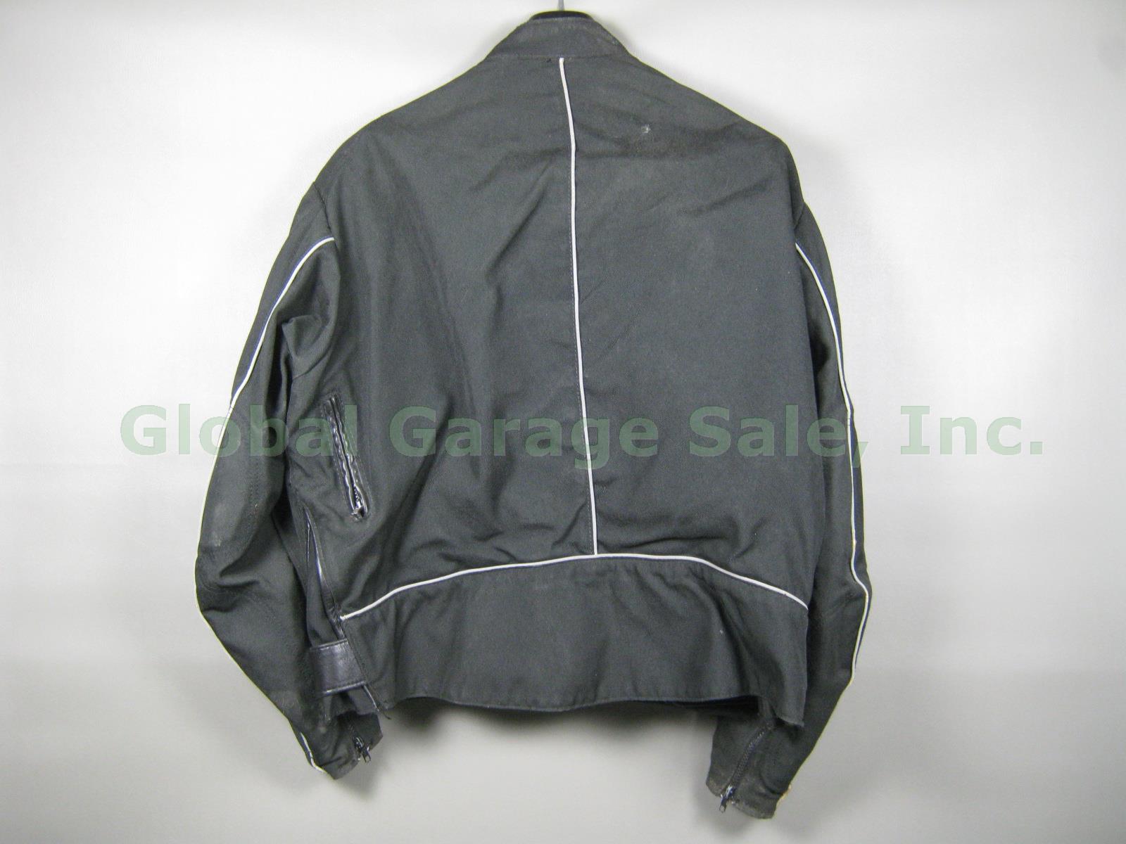 Mens Black Vanson Leathers Motorcycle Jacket Size XL W/ Protective Armor Padding 1