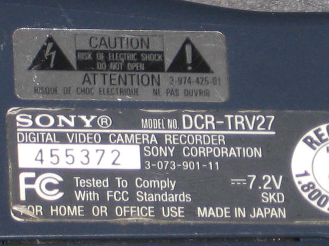 Sony DCR-TRV27 Handycam MiniDV Digital Camcorder Lot NR 5