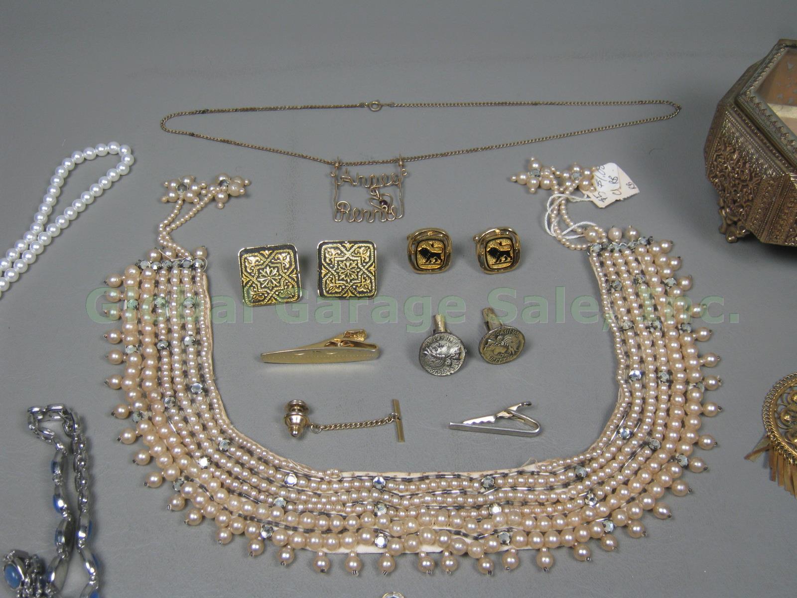 Vtg Costume Jewelry Lot Pearl Necklace Earring Bracelet Coro Monet Citizen Watch 3