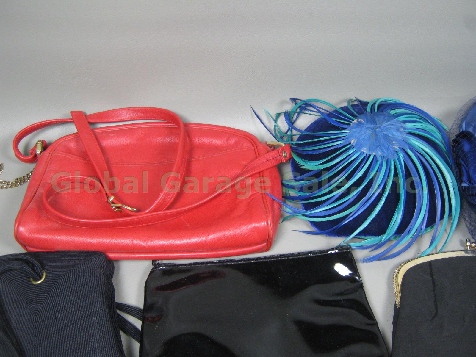 Vtg 20-Pc Lot Ladies Hats Gloves Purses Scarves Fownes Glentex Schiaparelli +Box 3