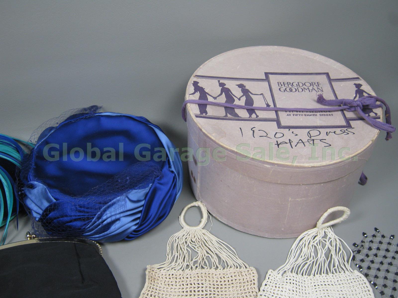 Vtg 20-Pc Lot Ladies Hats Gloves Purses Scarves Fownes Glentex Schiaparelli +Box 4