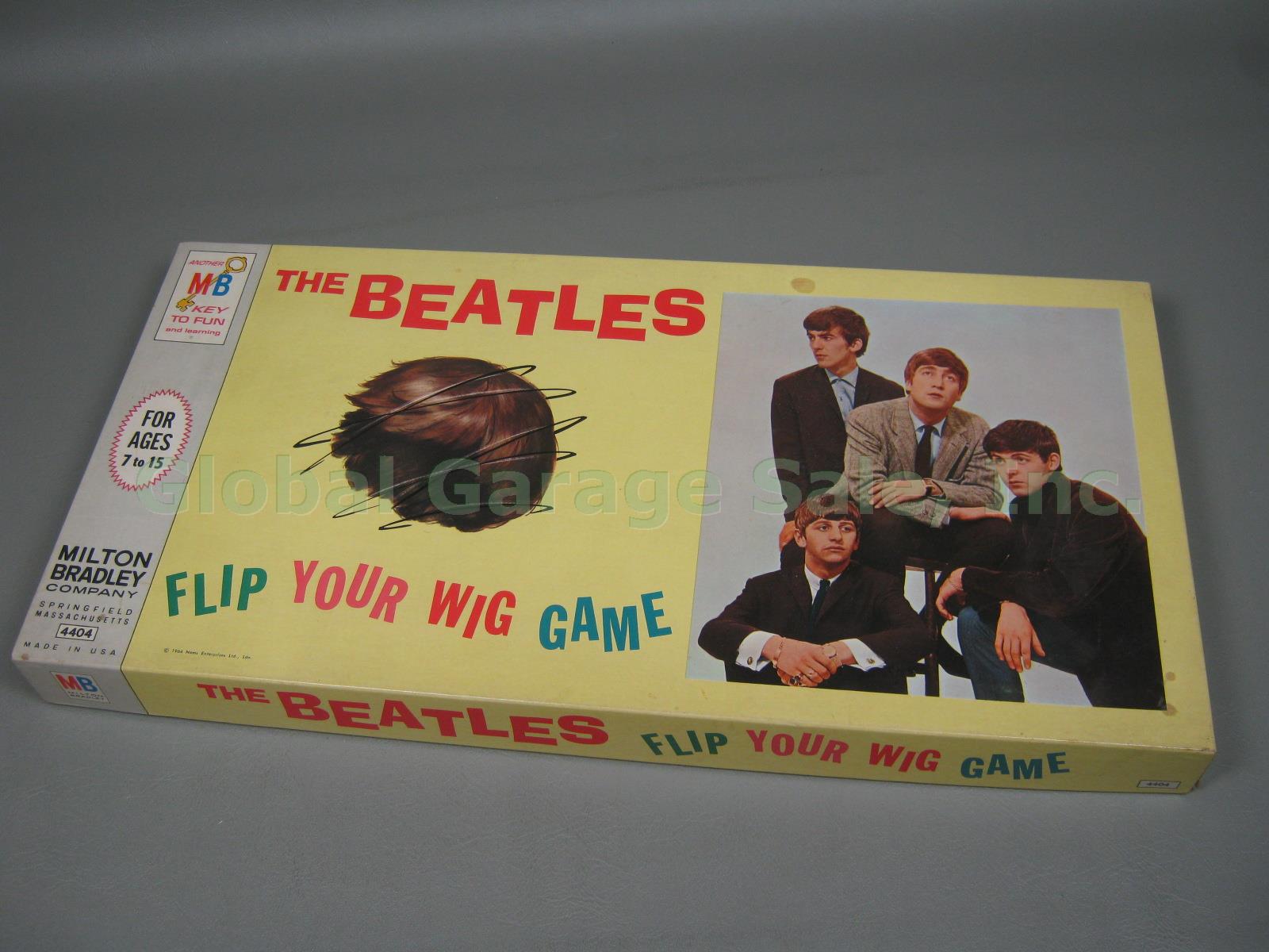 Complete Original 1964 Milton Bradley The Beatles Flip Your Wig Board Game #4404