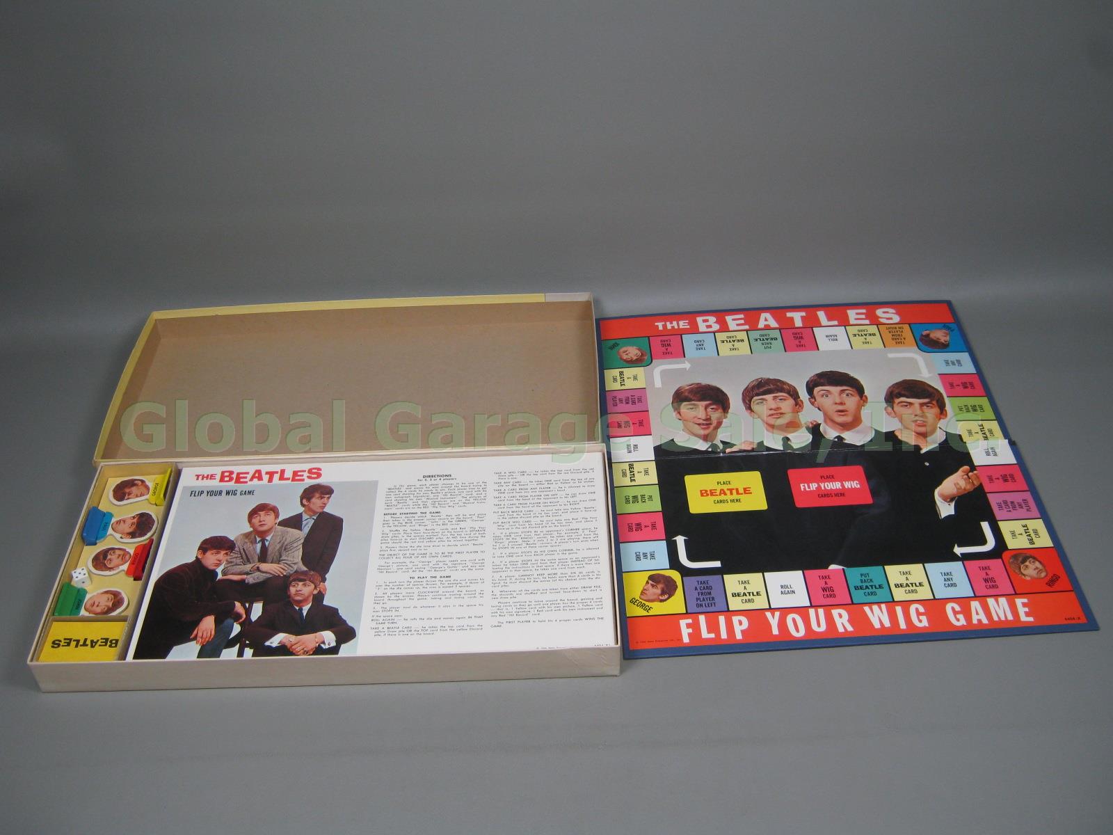 Complete Original 1964 Milton Bradley The Beatles Flip Your Wig Board Game #4404 3