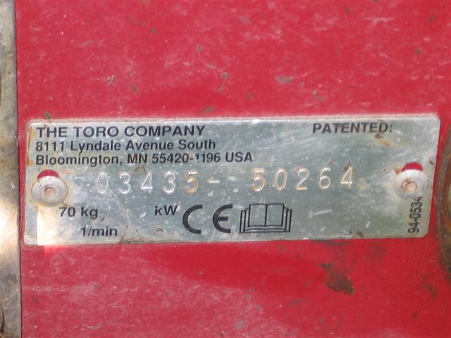 1995 Toro 216 Reelmaster Turf Mower 1282 Hours +/- NR 16