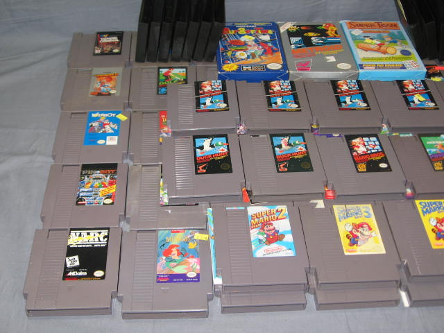 57 Nintendo NES Video Game Lot Super Mario Bros Contra+ 2