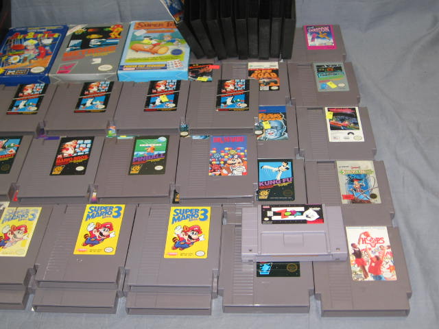 57 Nintendo NES Video Game Lot Super Mario Bros Contra+ 3