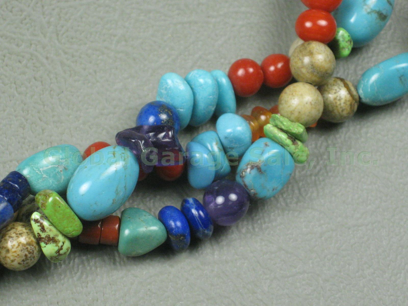 Carolyn Pollack Sincerely Southwest 3 Strand Turquoise Amazonite Coral Necklace 2