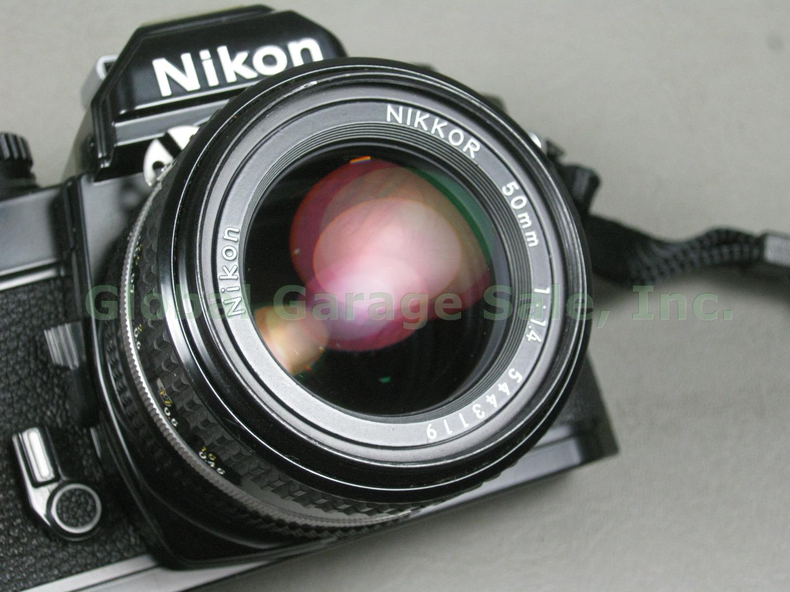 Vtg Black Nikon FM2 35mm SLR Film Camera Nikkor 50mm 1.4 Lens Bundle N7537080 NR 2