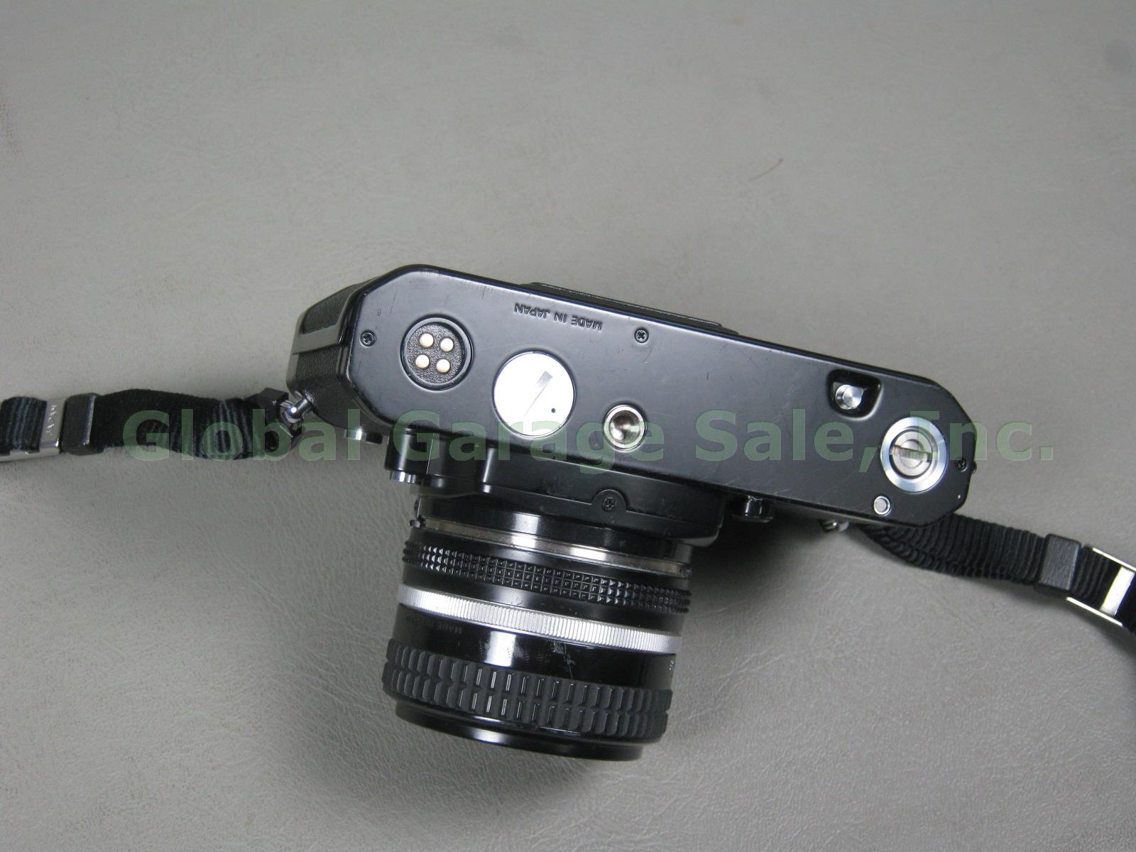 Vtg Black Nikon FM2 35mm SLR Film Camera Nikkor 50mm 1.4 Lens Bundle N7537080 NR 4