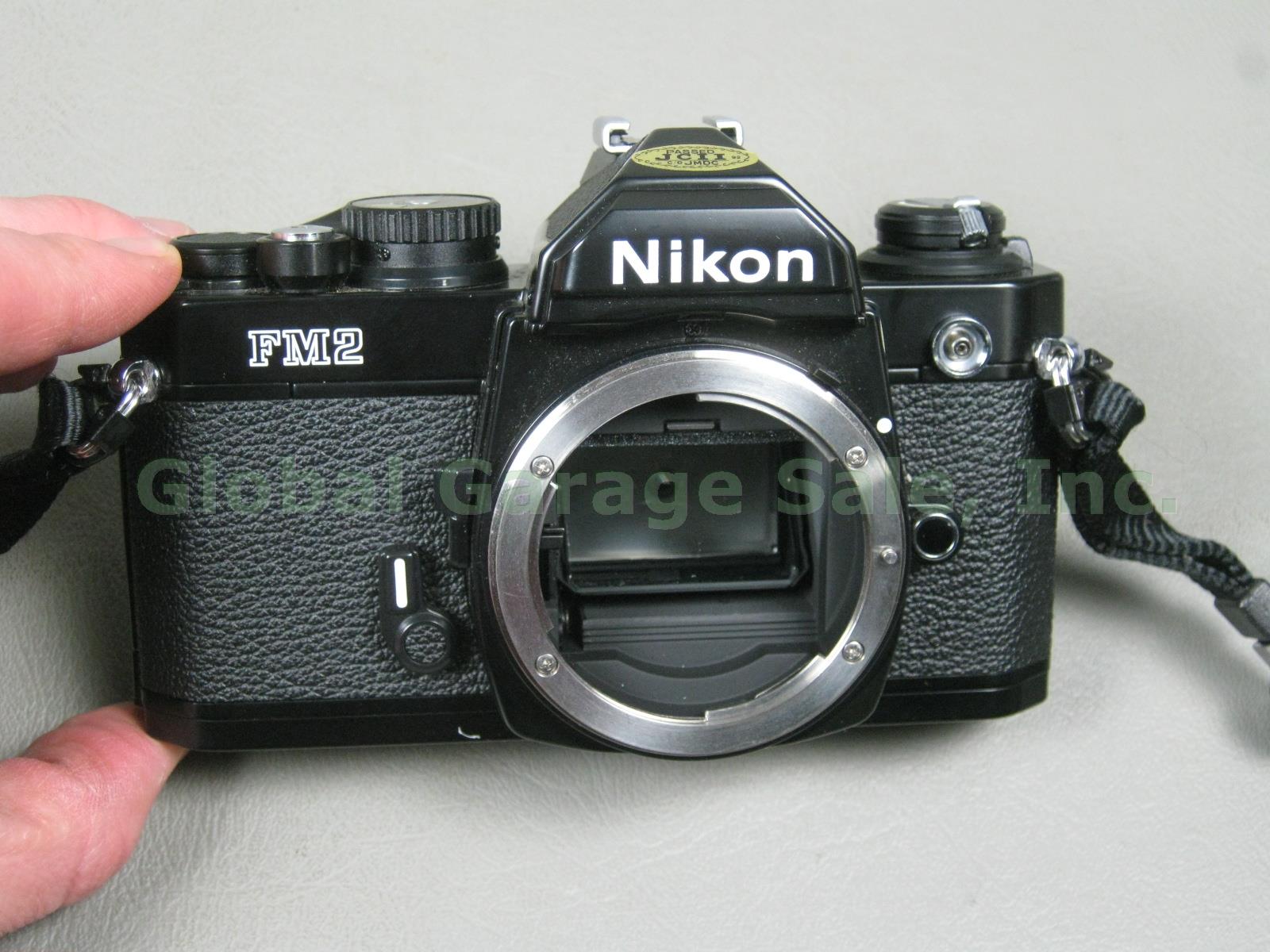 Vtg Black Nikon FM2 35mm SLR Film Camera Nikkor 50mm 1.4 Lens Bundle N7537080 NR 6
