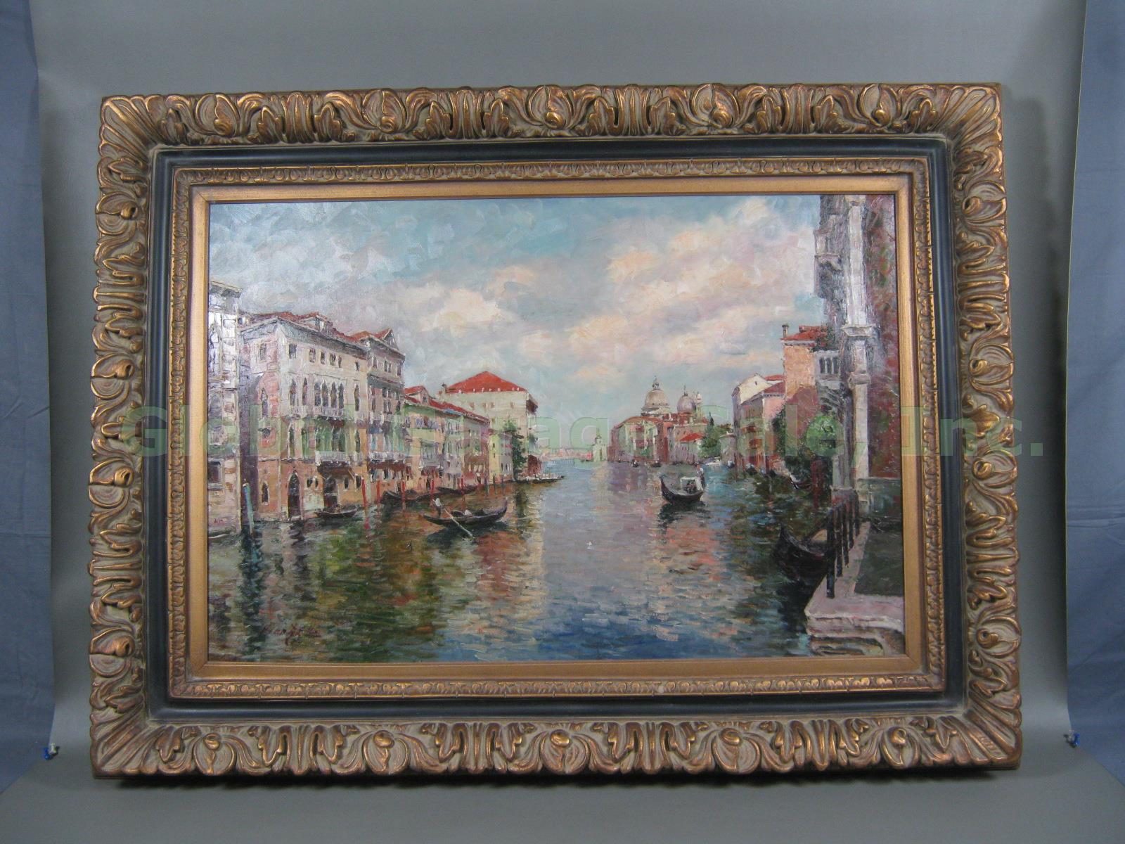 Vtg Antique Original Venetian Impressionist Oil Painting Signed Bergen Berger NR