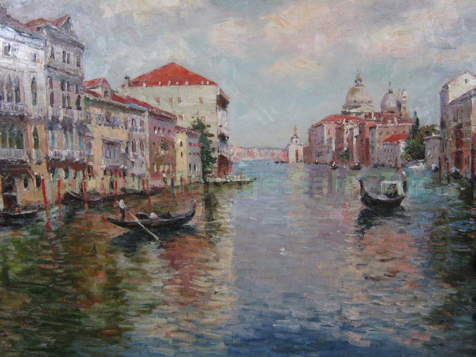 Vtg Antique Original Venetian Impressionist Oil Painting Signed Bergen Berger NR 2