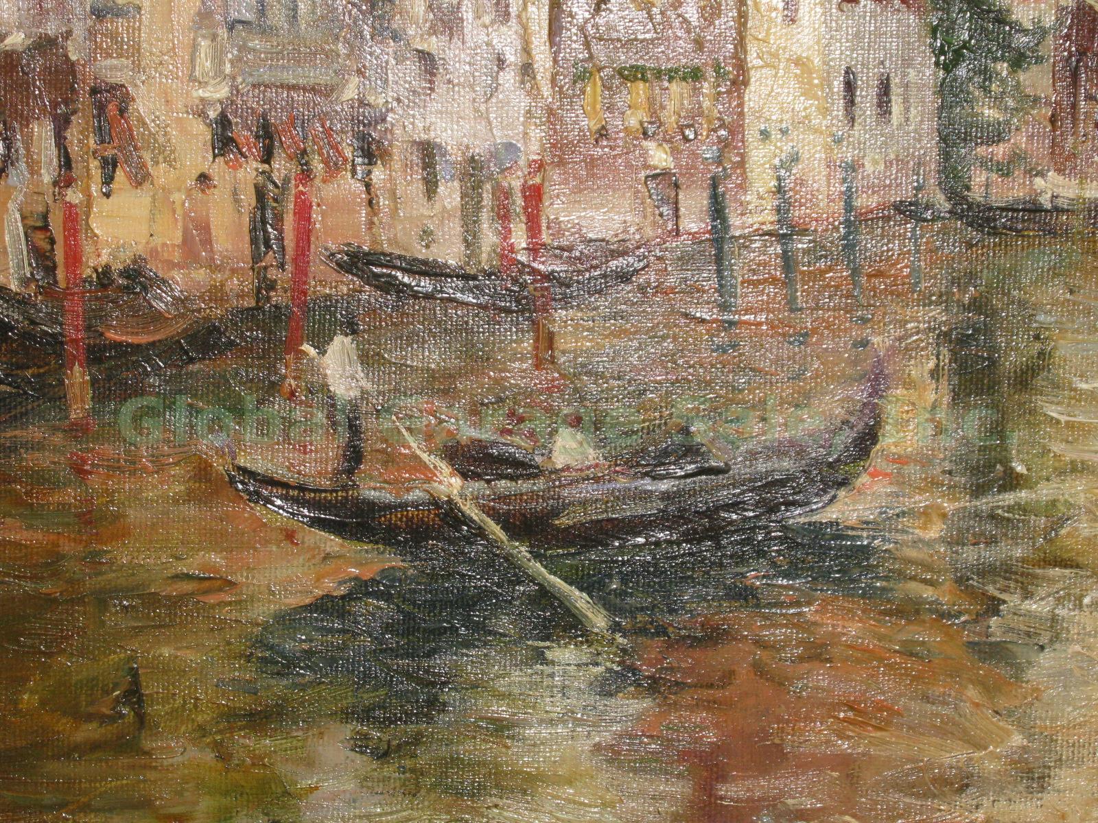 Vtg Antique Original Venetian Impressionist Oil Painting Signed Bergen Berger NR 3