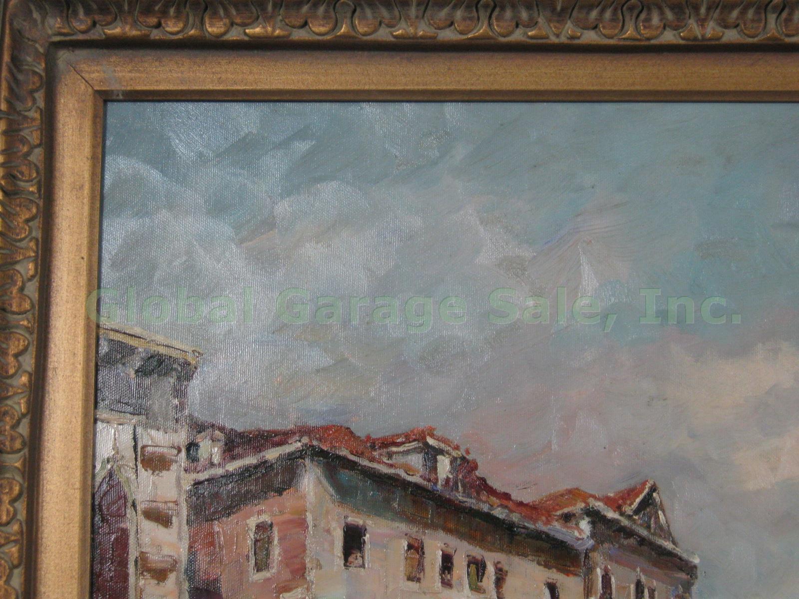 Vtg Antique Original Venetian Impressionist Oil Painting Signed Bergen Berger NR 4