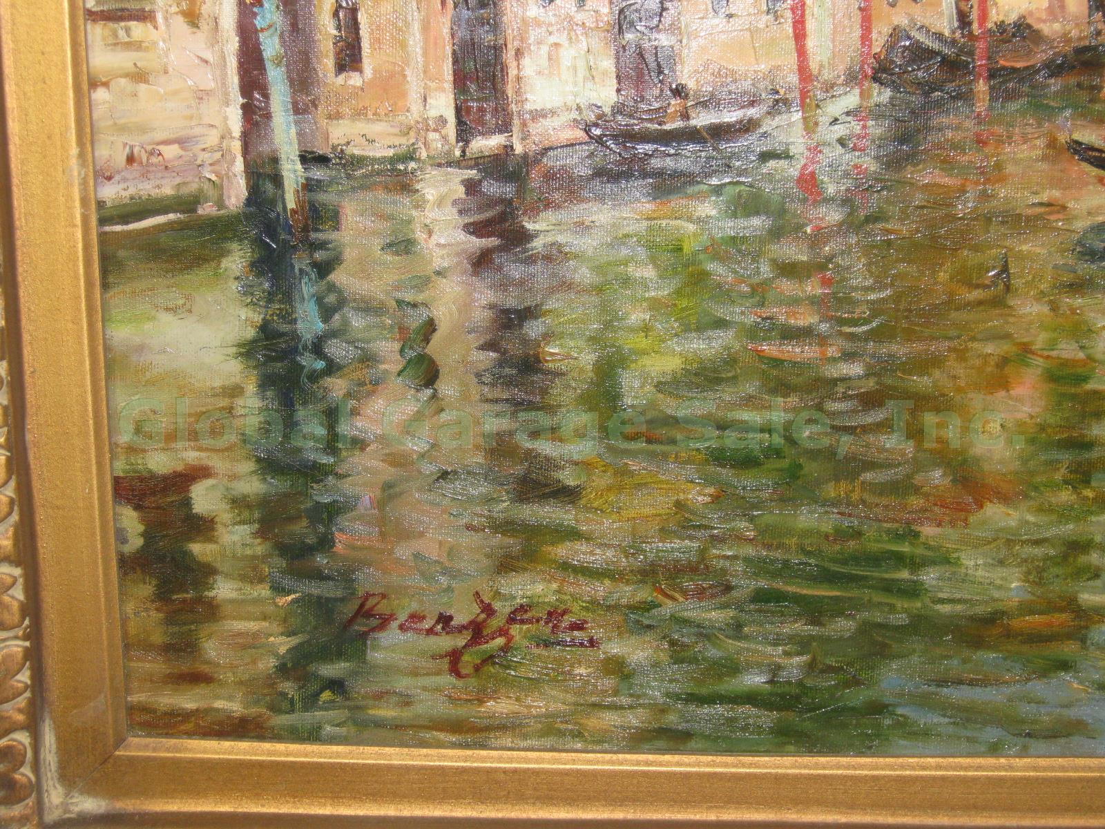 Vtg Antique Original Venetian Impressionist Oil Painting Signed Bergen Berger NR 6