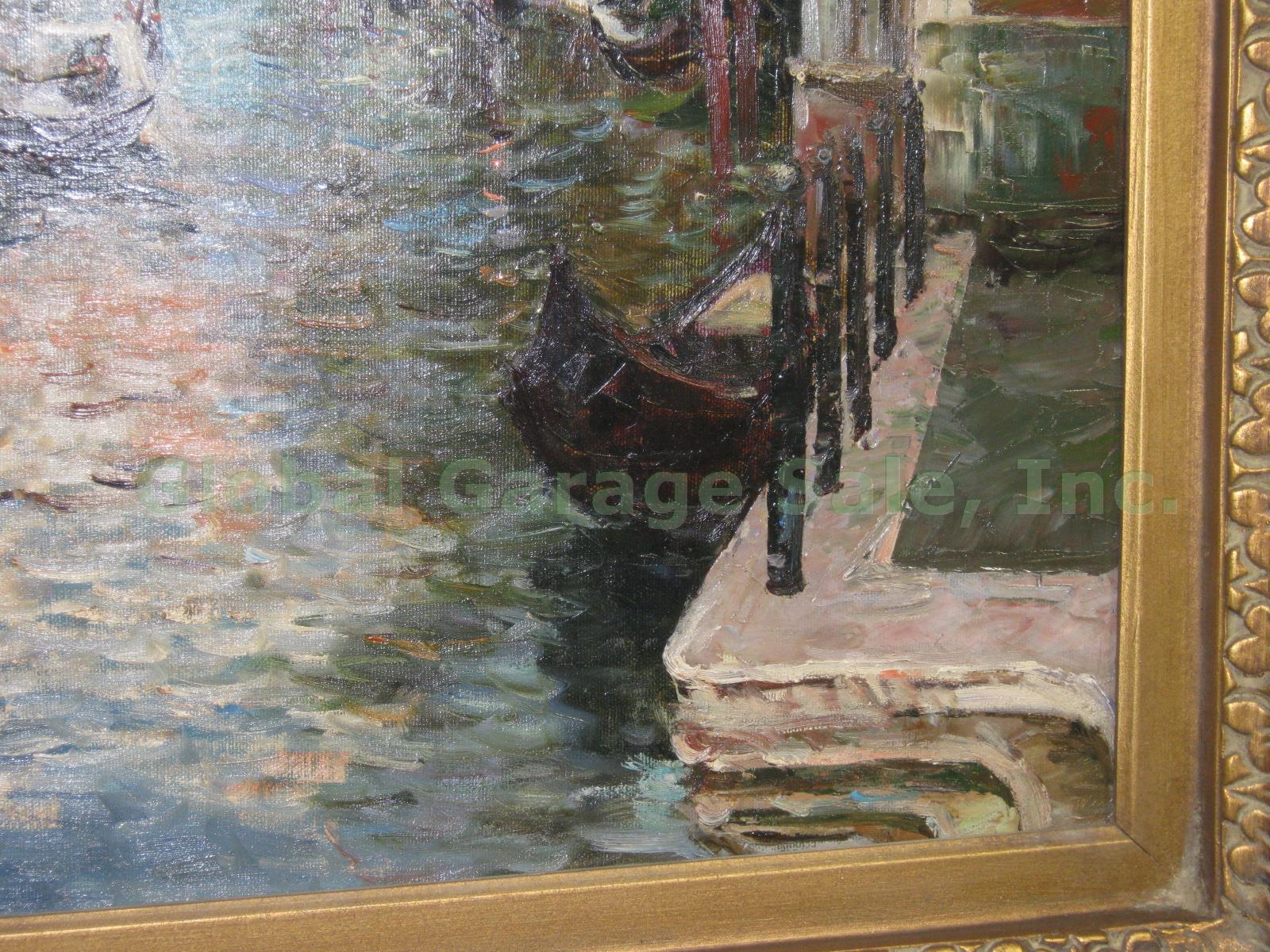 Vtg Antique Original Venetian Impressionist Oil Painting Signed Bergen Berger NR 8