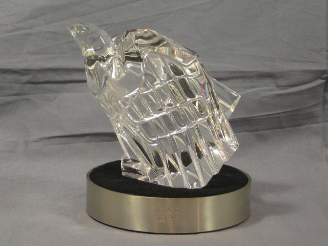 Vintage Steuben Glass Crystal Signed Bald Eagle Bird NR 3