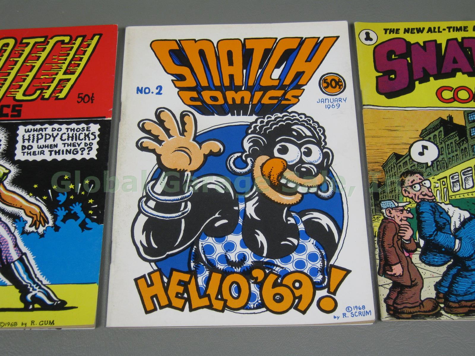 Rare Vtg Snatch Comics #1 1968 #2 1969 #3 Underground Comix R Robert Crumb Lot 2